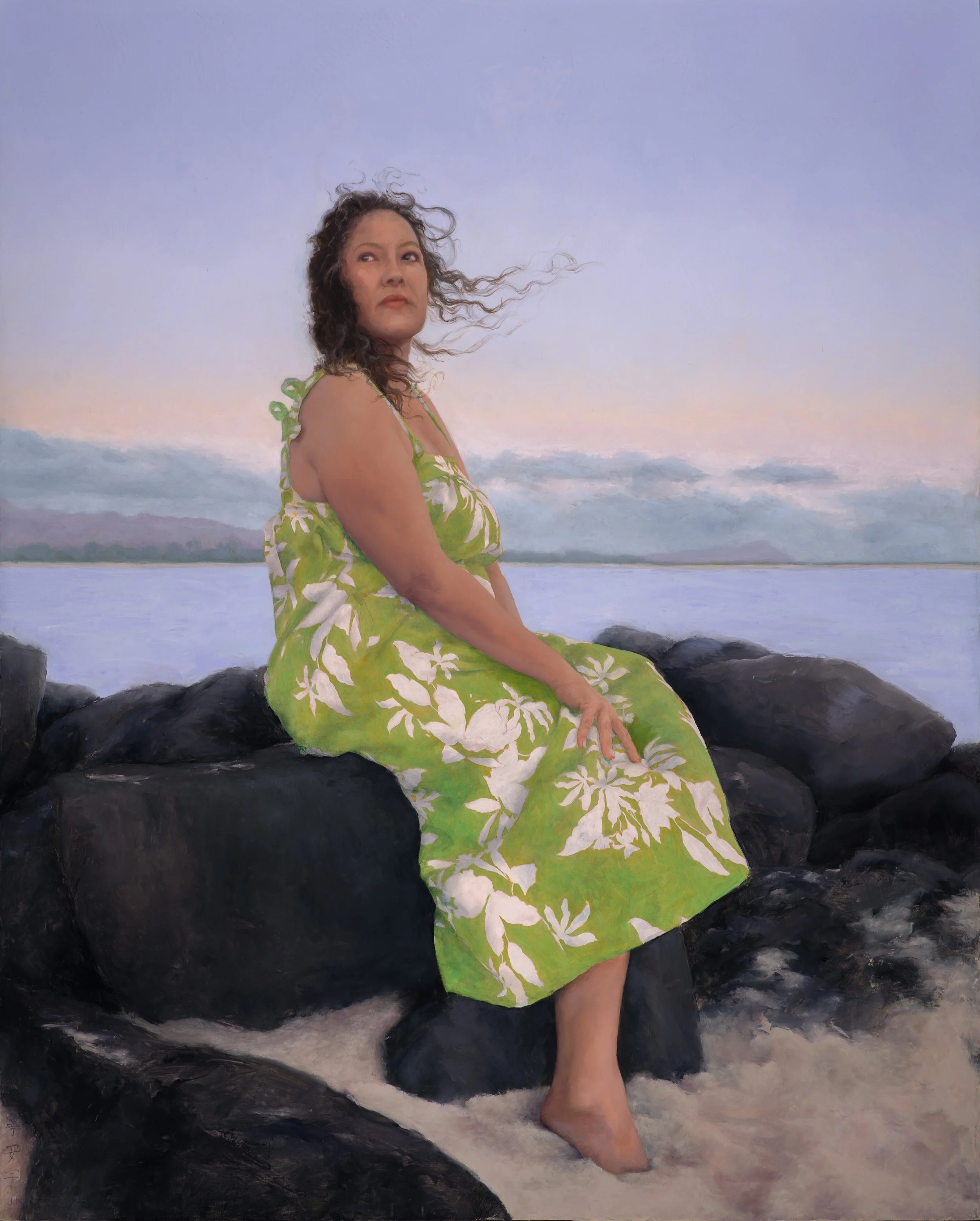 Ka makani a'o Pu'uloa (The winds of Pu'uloa)
23.375 x 20.375 in.
oil on panel
2025