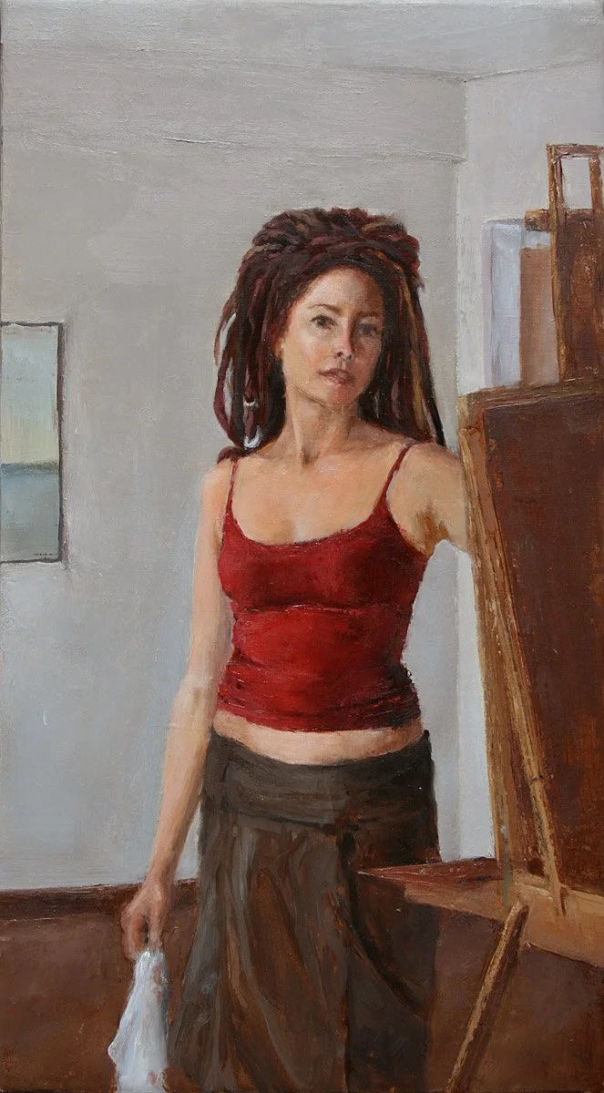"Self Portrait, Istanbul"
7 3/4 x 14"
oil on linen
2009