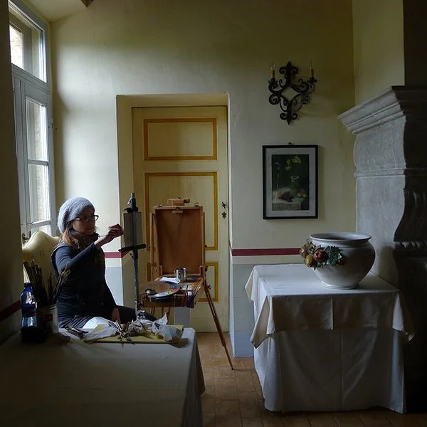 Painting "Breakfast Urn" at the Borgo Finochietto
