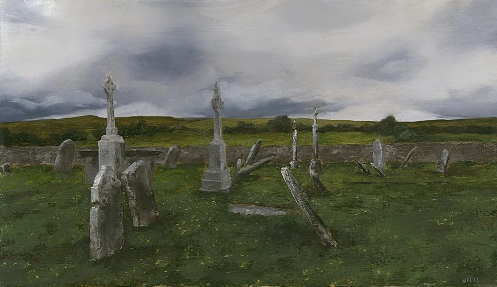 Below Lay the Kings of Tara, Clonmacnoise
8 x 13 1/2"
oil on panel
2011