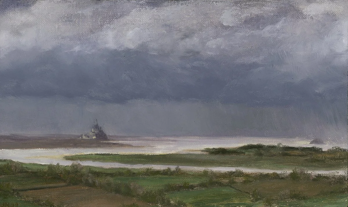 "Mont St. Michel from Le Quesnoy"
6 x 9 3/4"
oil on canvas, mounted on panel
2009
SOLD