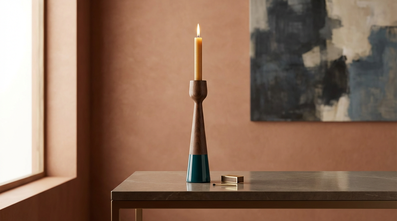 Wooden Candlestick