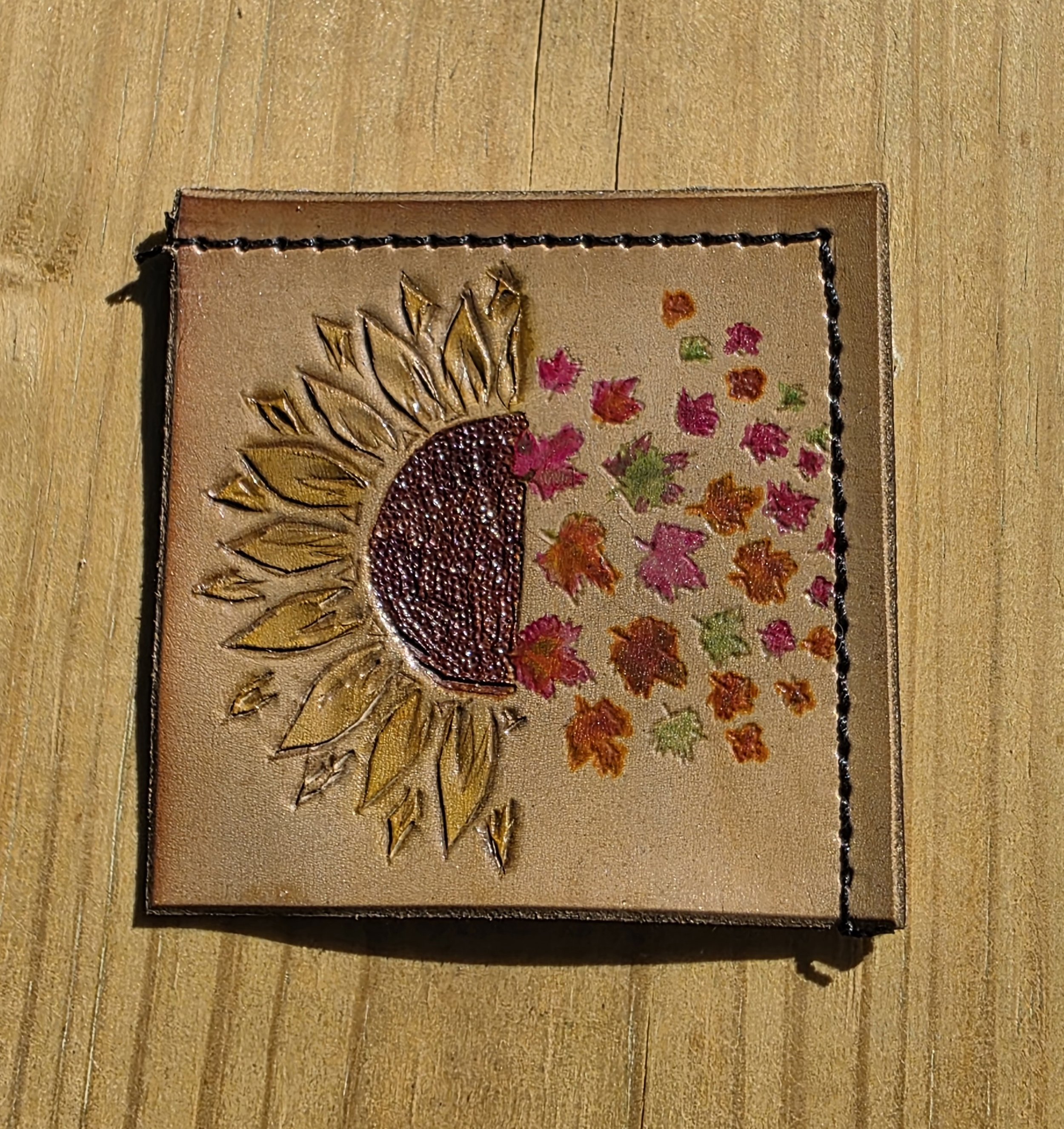 Corner Bookmark - Sunflower to Leaves