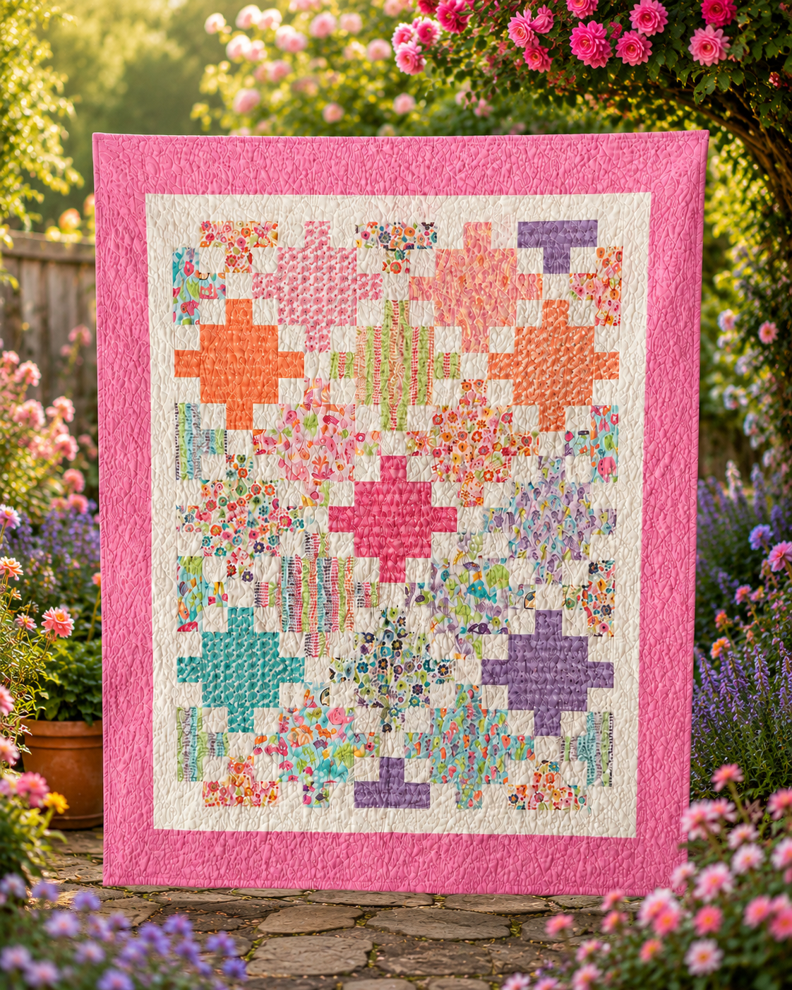 Patty Cake Quilt:  A Colorful Finish