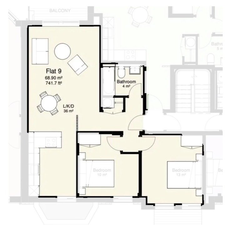 Flat 9 floor plan
