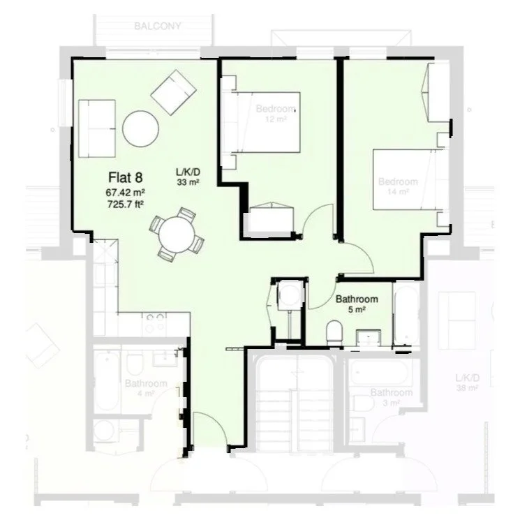 Flat 8 floor plan