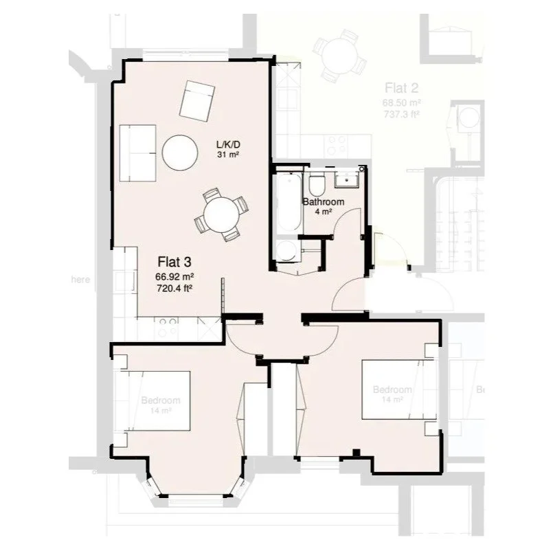 Flat 3 floor plan