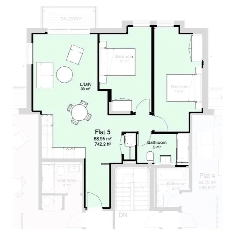 Flat 5 floor plan