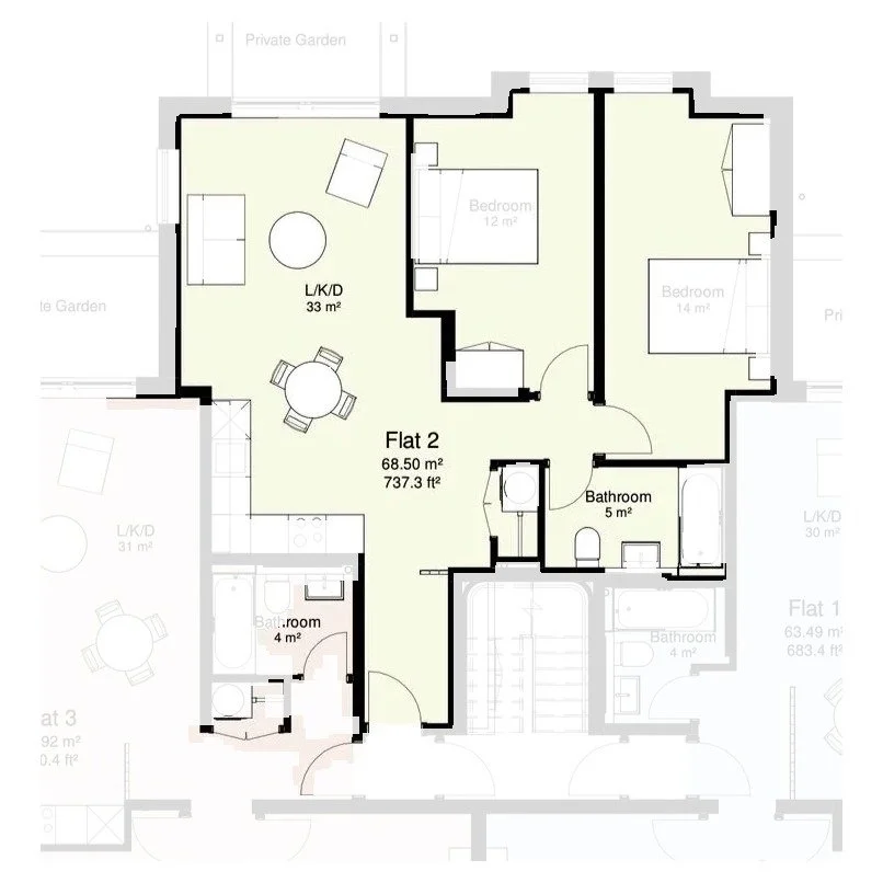 Flat 2 floor plan