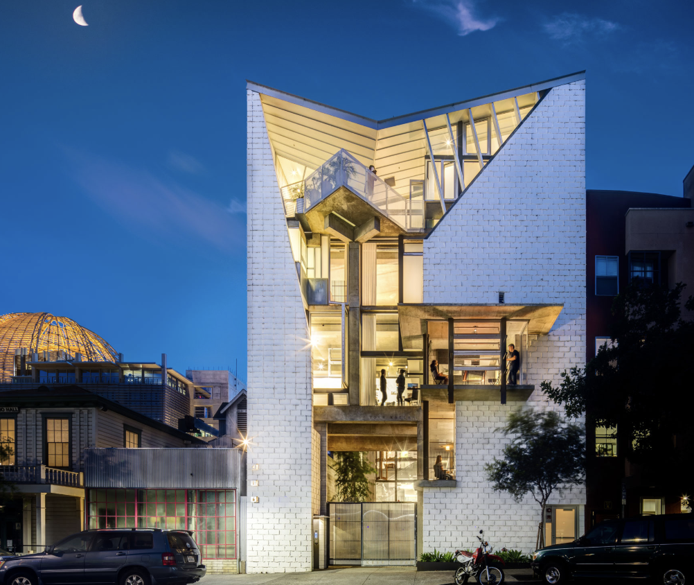 Torr Kaelan in East Village, San Diego, a narrow five-story building of concrete block, steel and glass designed by Rob Quigley and Kathleen Hallahan.