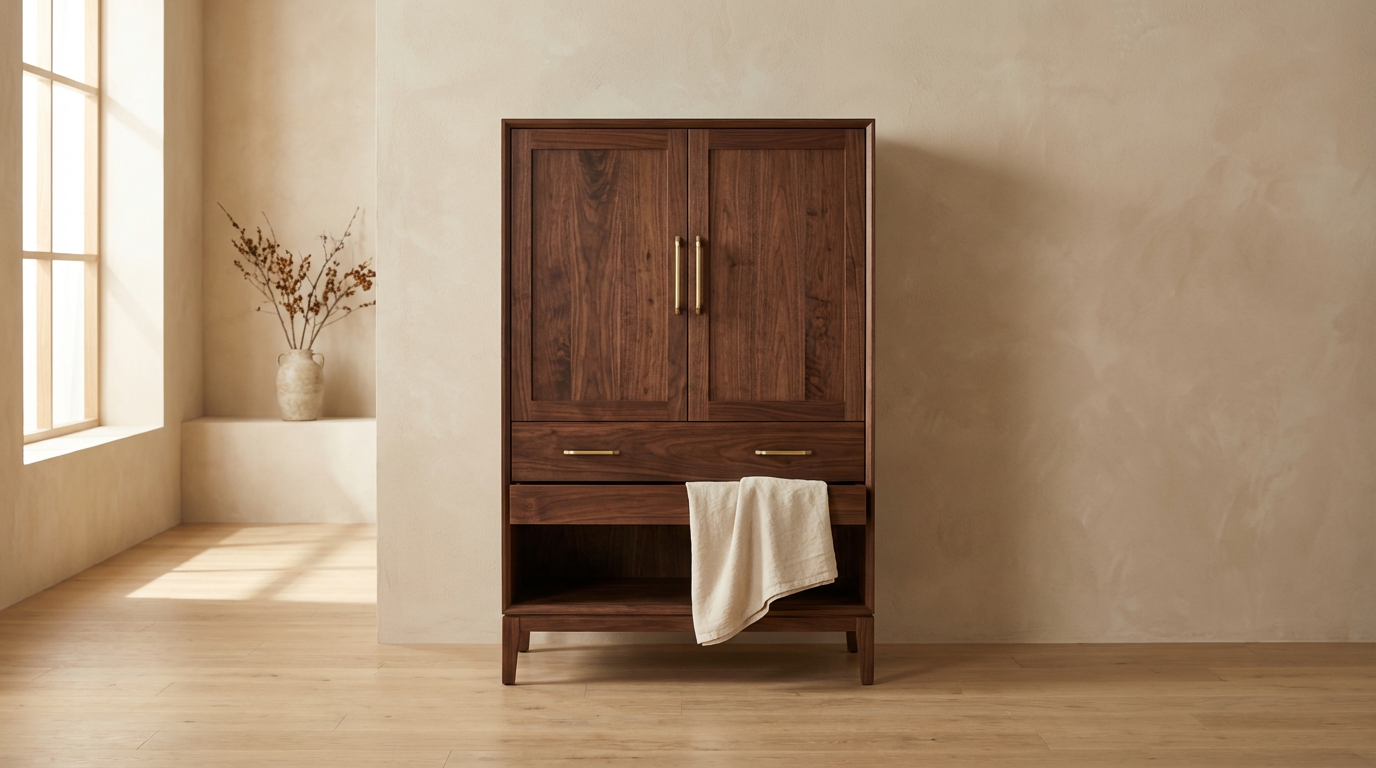 Walnut Linen Press
