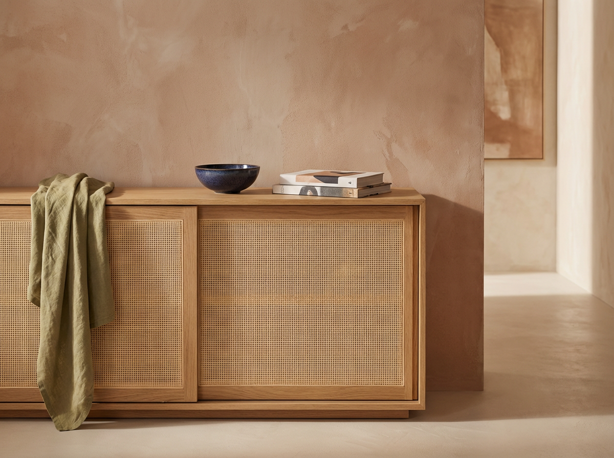Cane-Front Cabinet