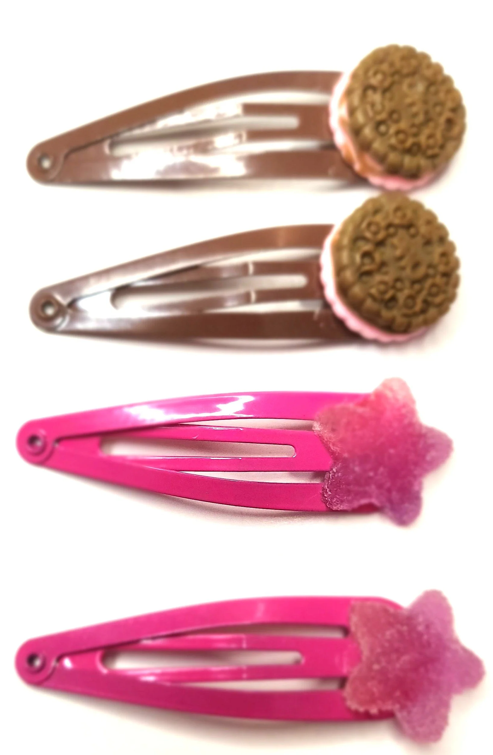 CHOCOLATE COOKIE AND PINK STAR HAIRCLIPS.jpg