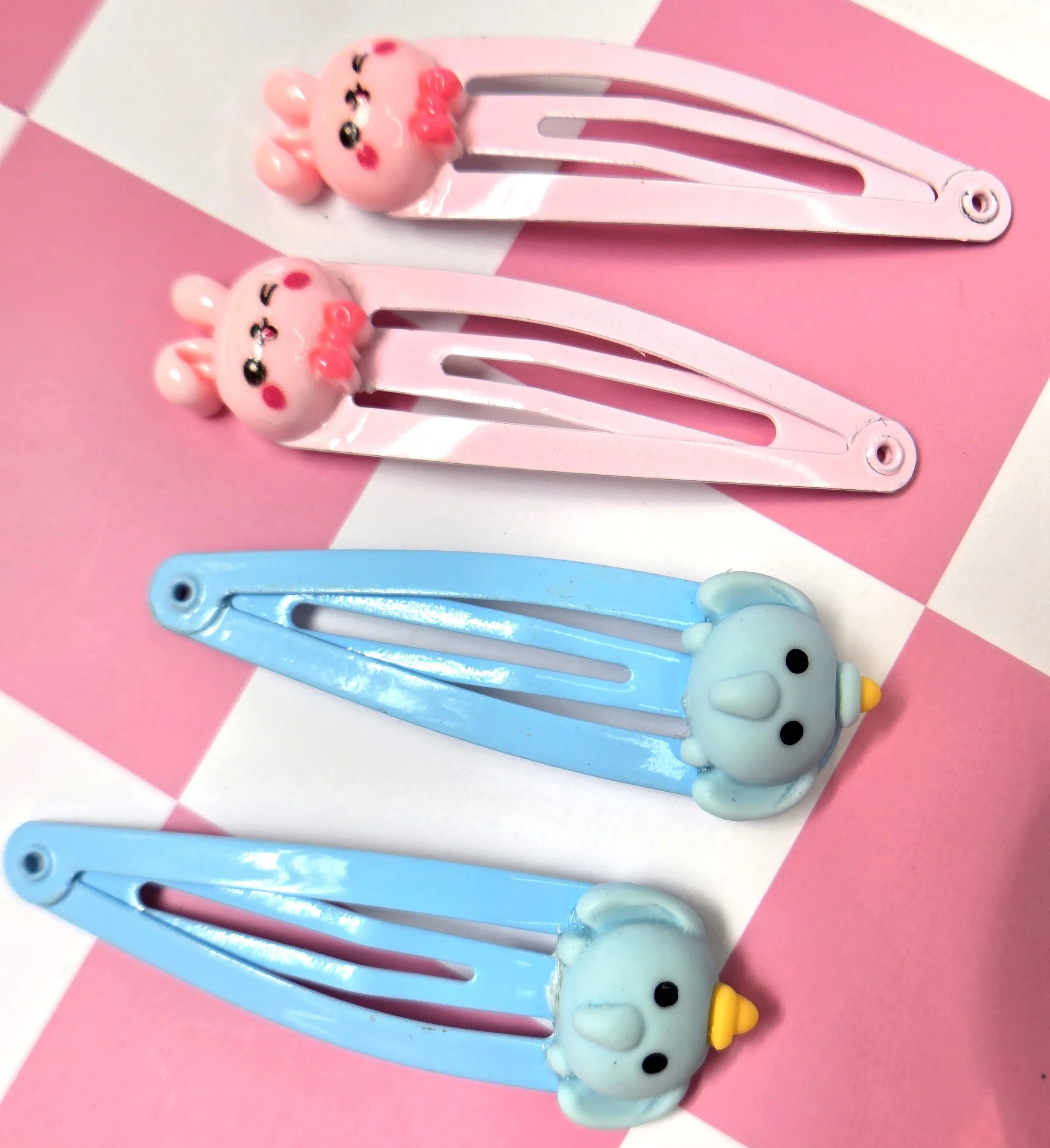 🐰🐘 Kawaii Sweetie Pals Barrette Sets — Bow Bunny & Ellie Hat!