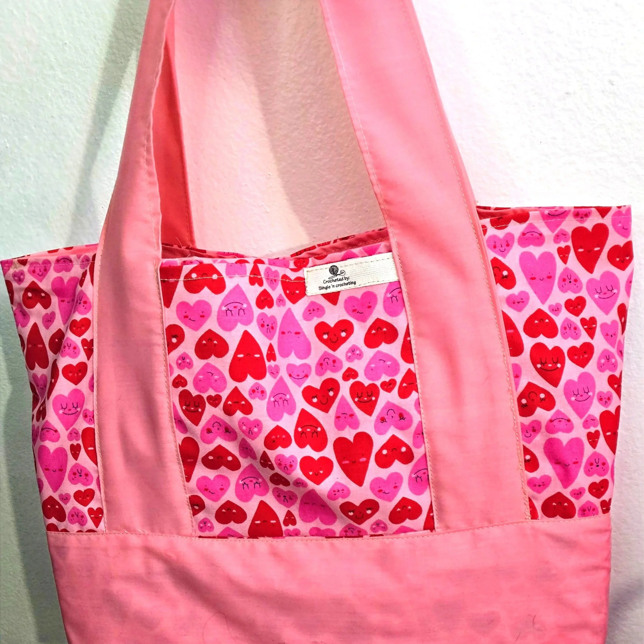 Kawaii Heart Fabric Tote Bag