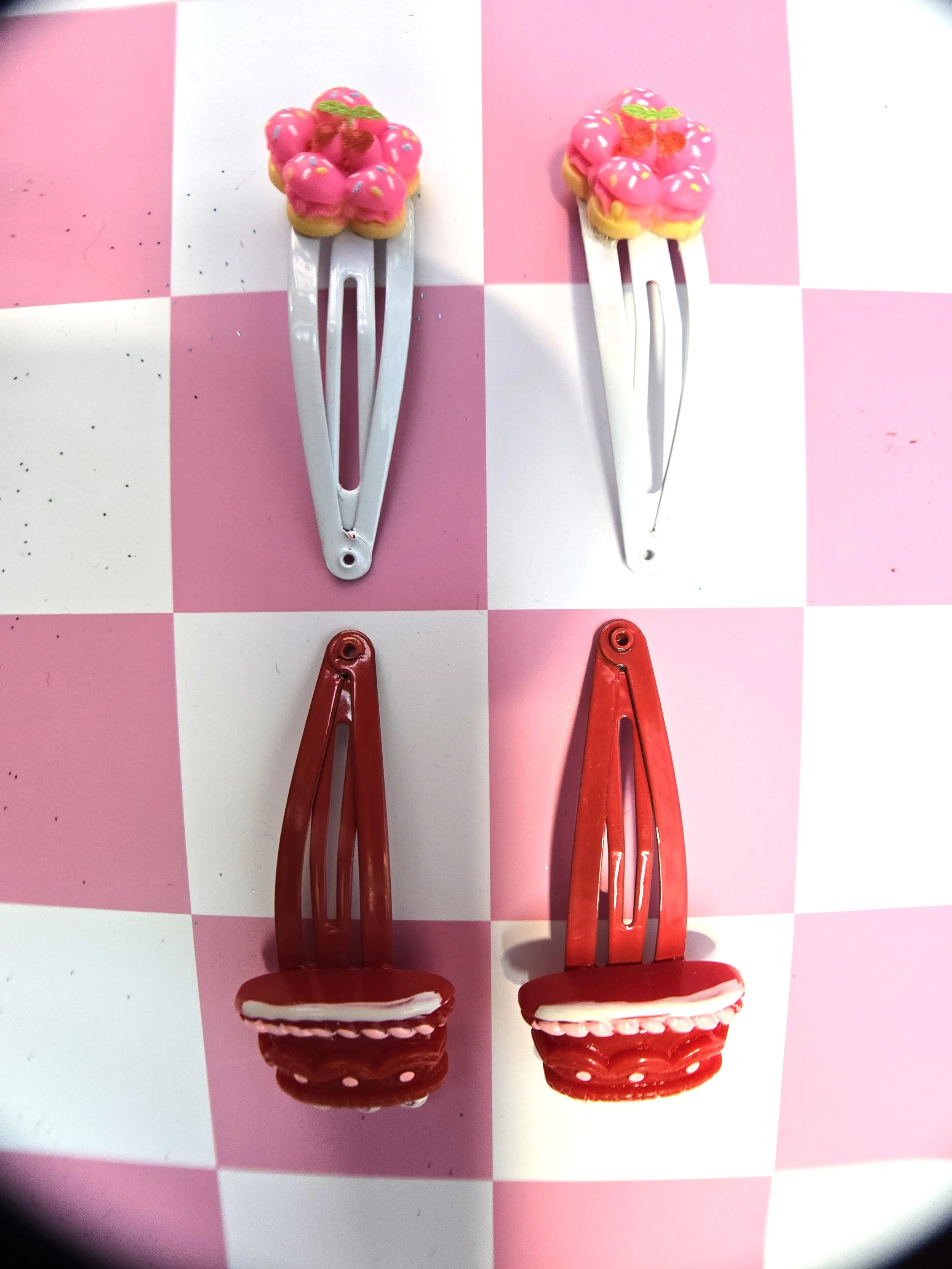 🍓 Kawaii Sweetie Barrette Sets — Strawberry Shortcake & Sprinkle Cookie!