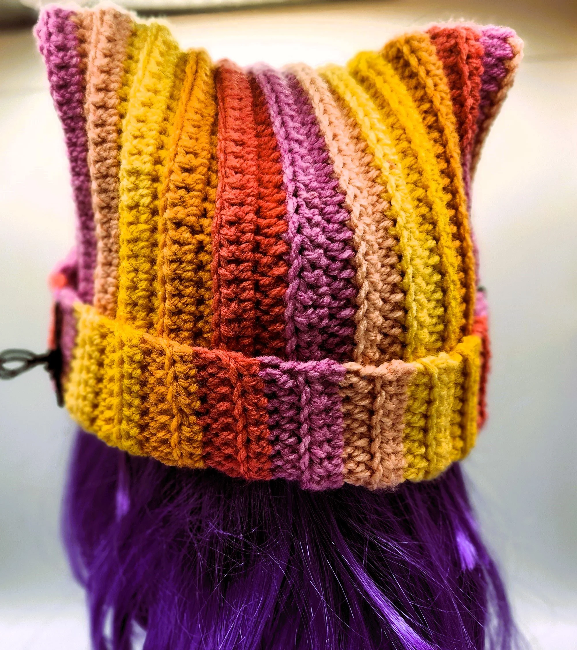 Cotton Candy Sunset Cat Ear Beanie