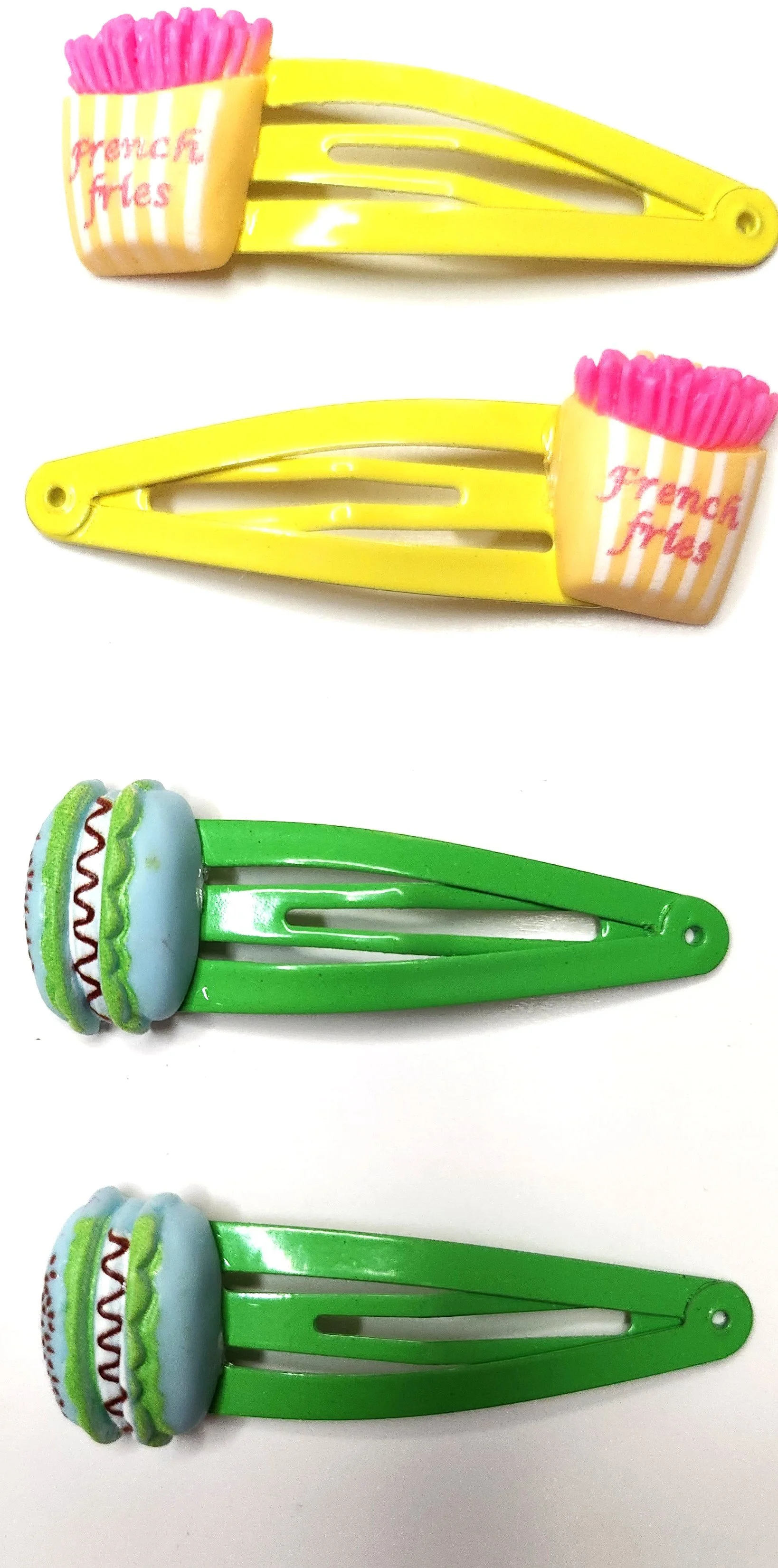 Kawaii French Fries & Macaron Hair Clip Set
