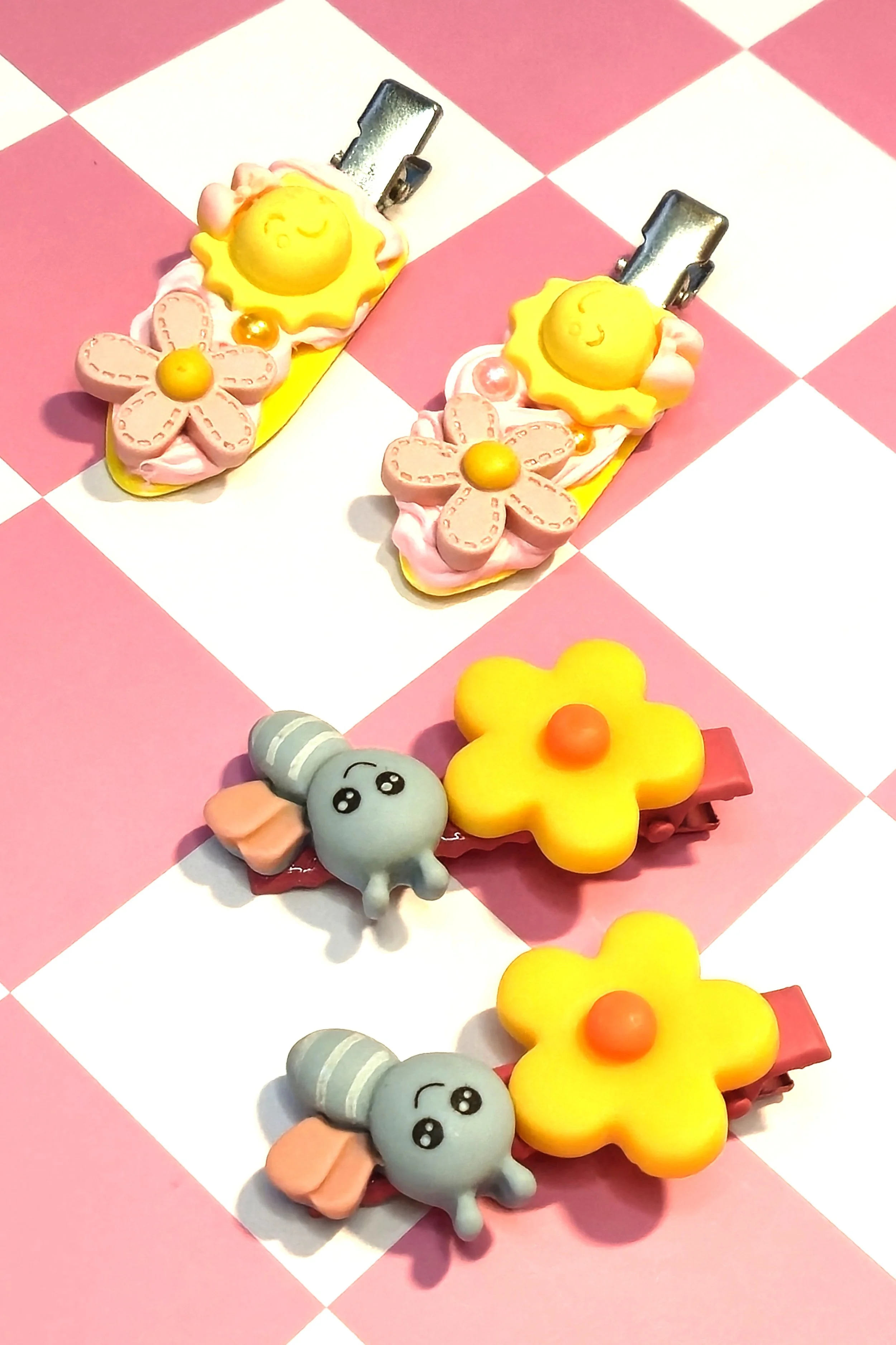 🌸 Kawaii Hair Barrette Bundles — Bees, Blooms & Pearls Oh My!