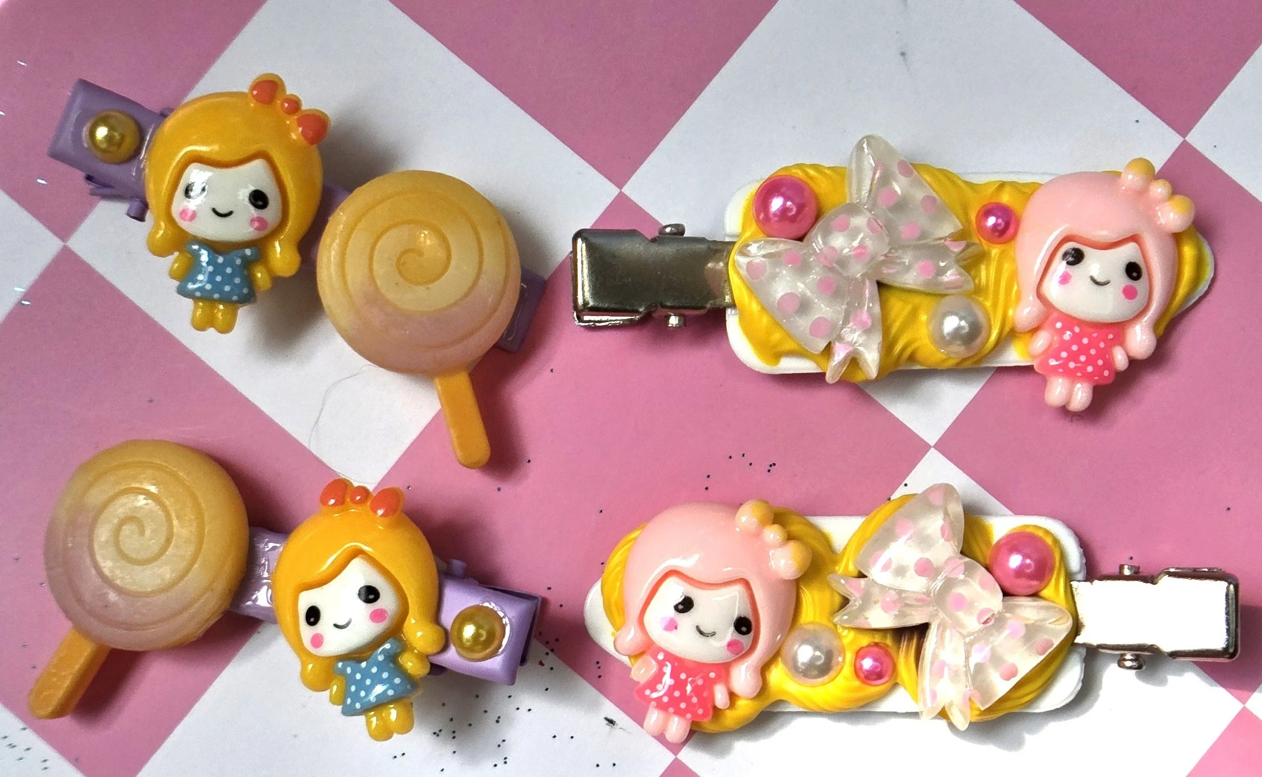 🍭 Kawaii Lollipop Dolly Barrette Sets — Candy Girl & Ribbon Fairy!