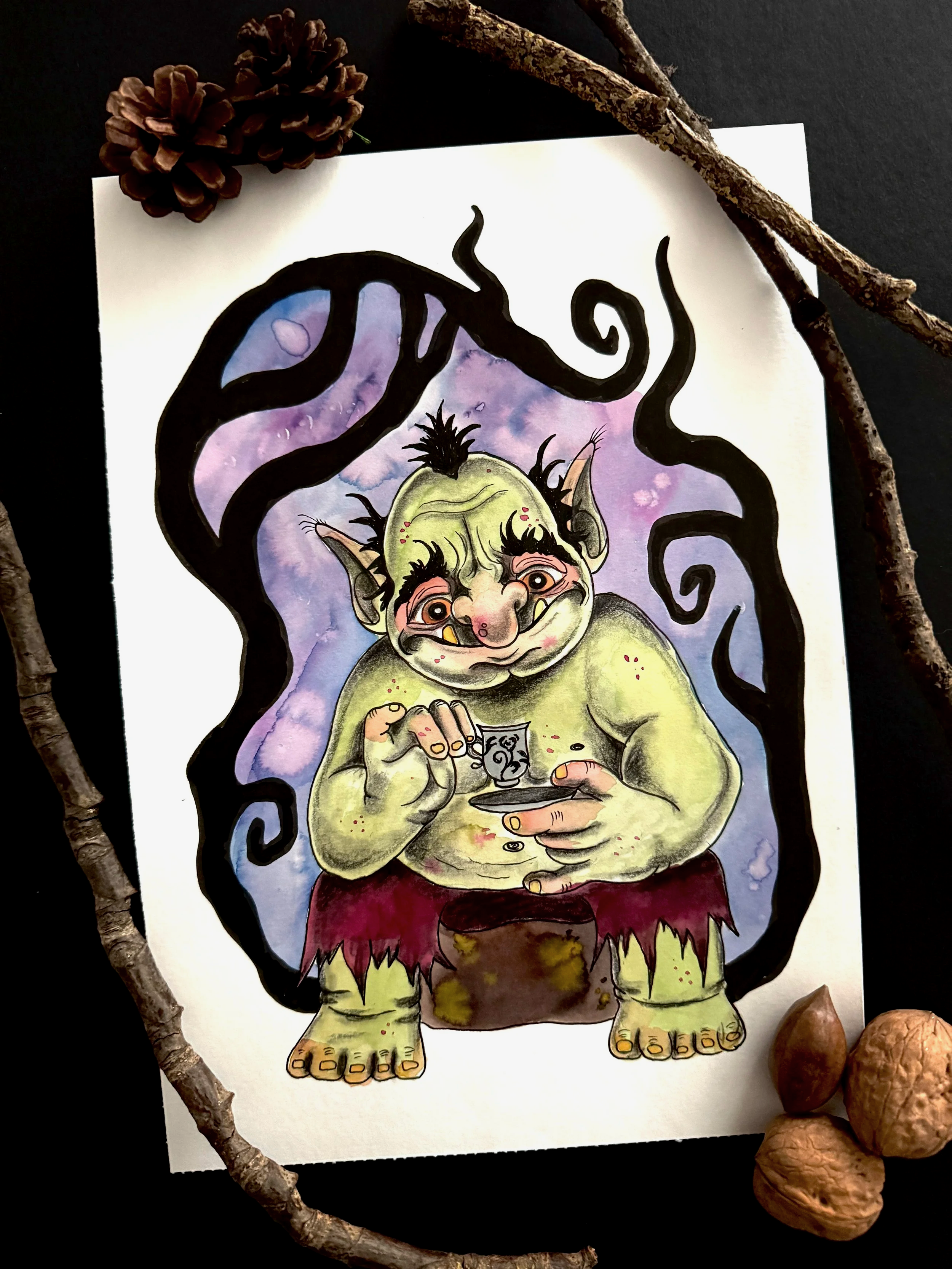 "Tender Giant" · Originalzeichnung · 300 g/m² · DIN A4 · 80€ inkl. Versand