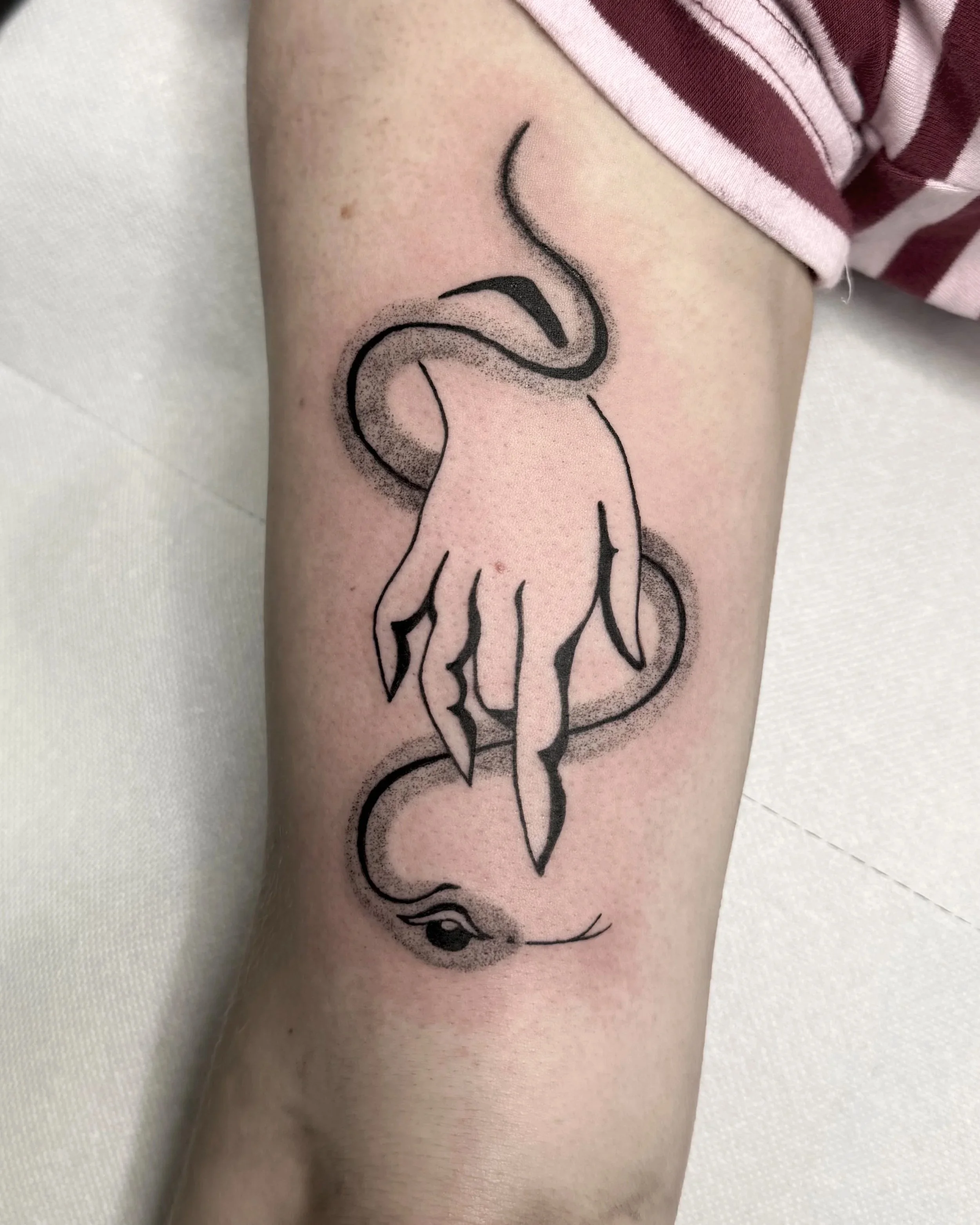 Hand mit Schlange · Stripped Illustratives Blackwork Tattoo · The Art of Judy · Frankfurt am Main
