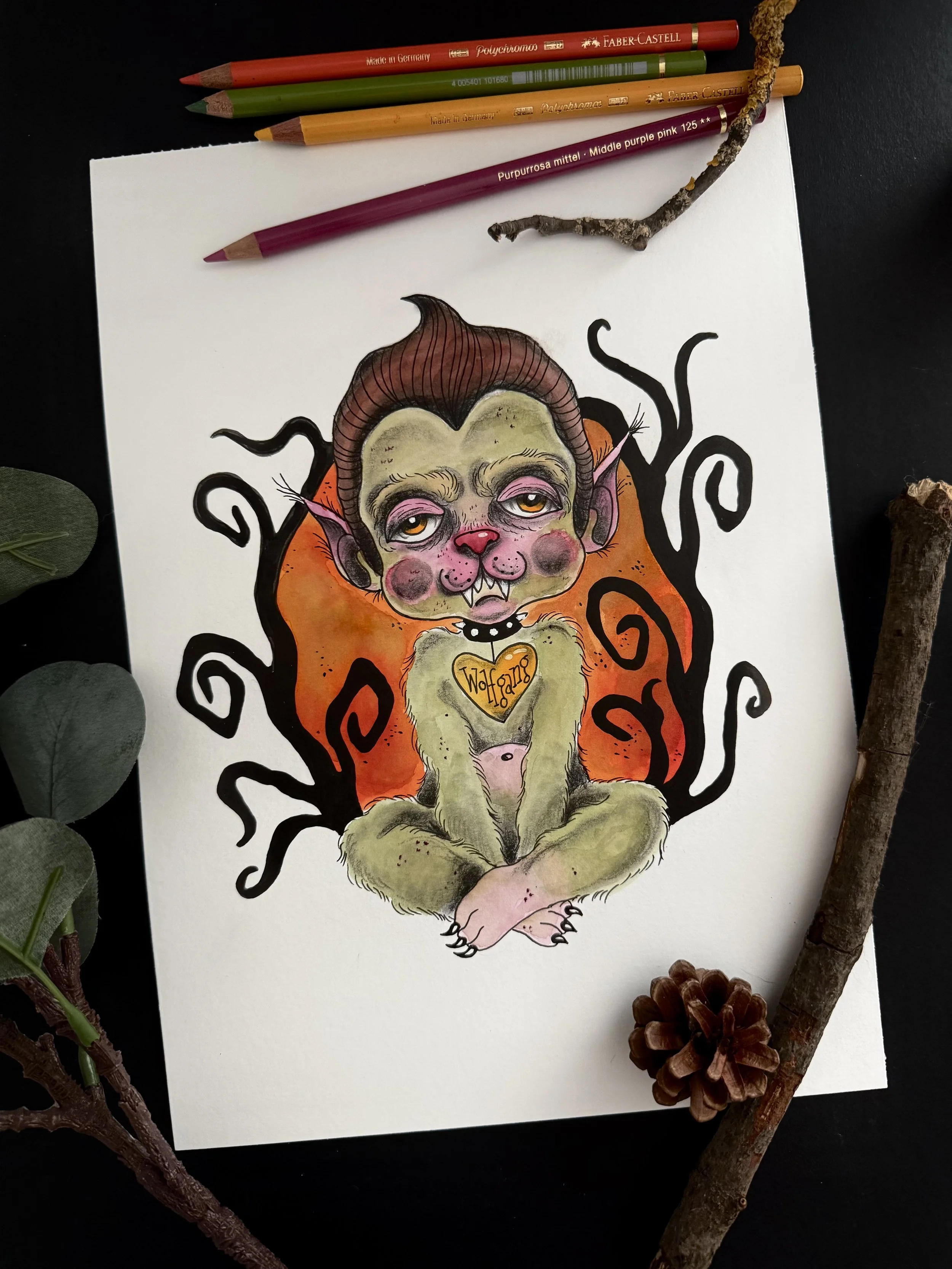 "Baby Werewolf" · Originalzeichnung · 300 g/m² · DIN A4 · 80€ inkl. Versand