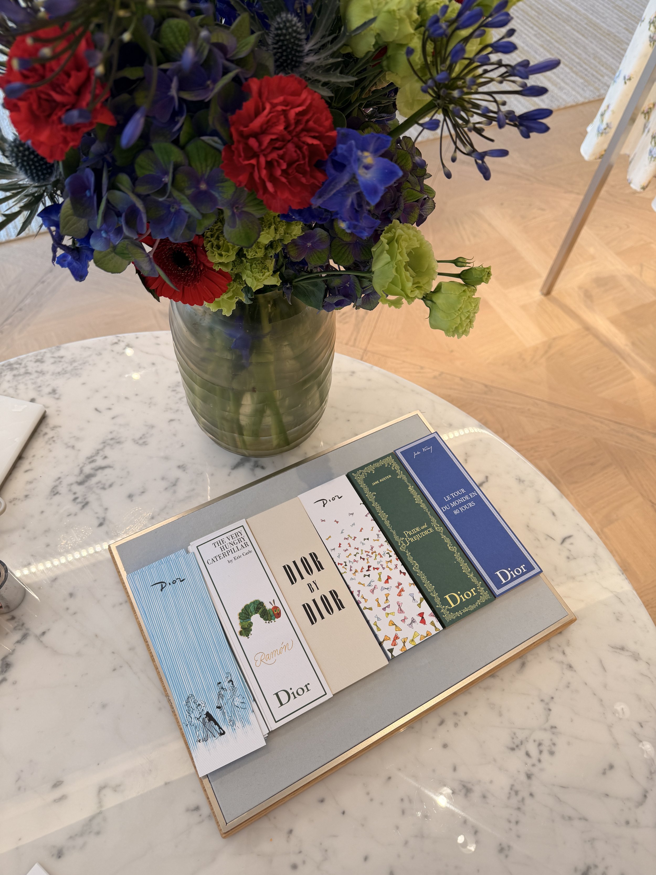 Hot foiling in Dior Bookmarks at a brand activation 