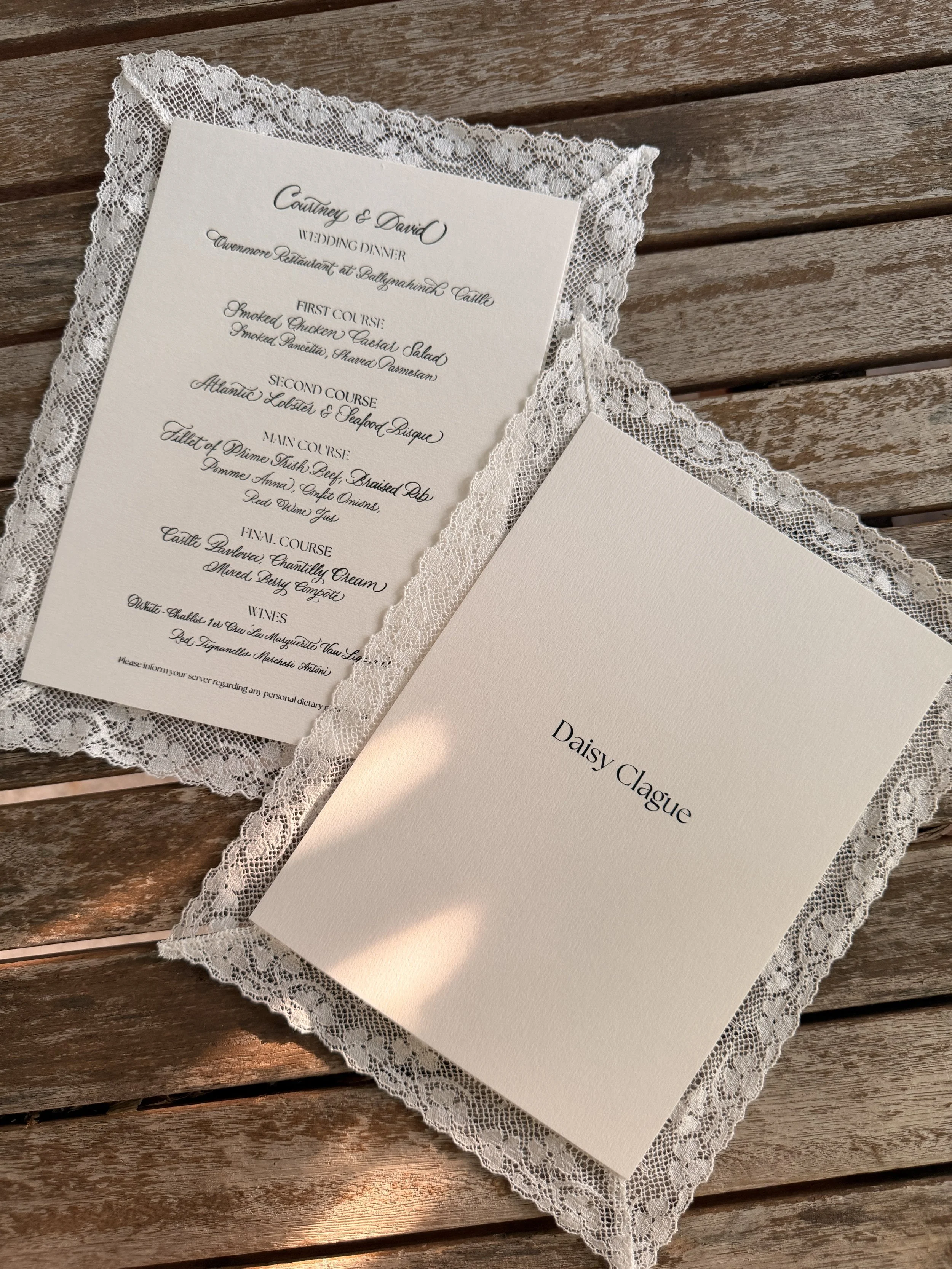 Bespoke visual design for a luxury wedding at Ballynahinch Castle, Ireland