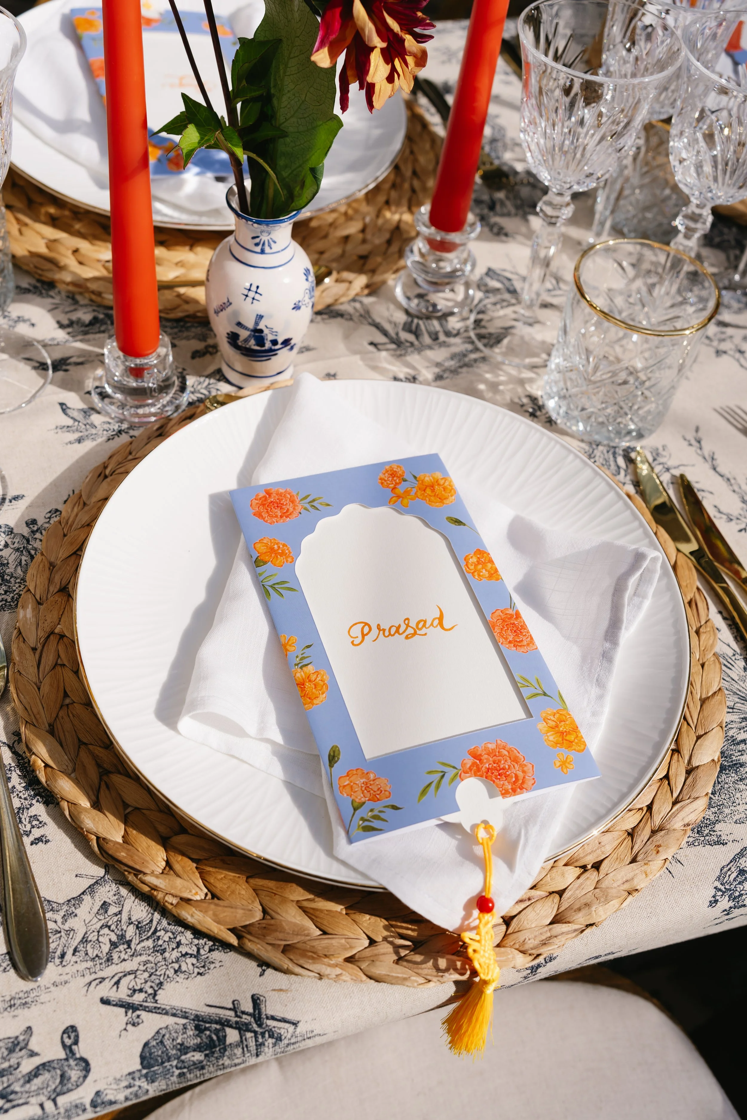 A bespoke menu for an indian/ chinese destination wedding in Amsterdam