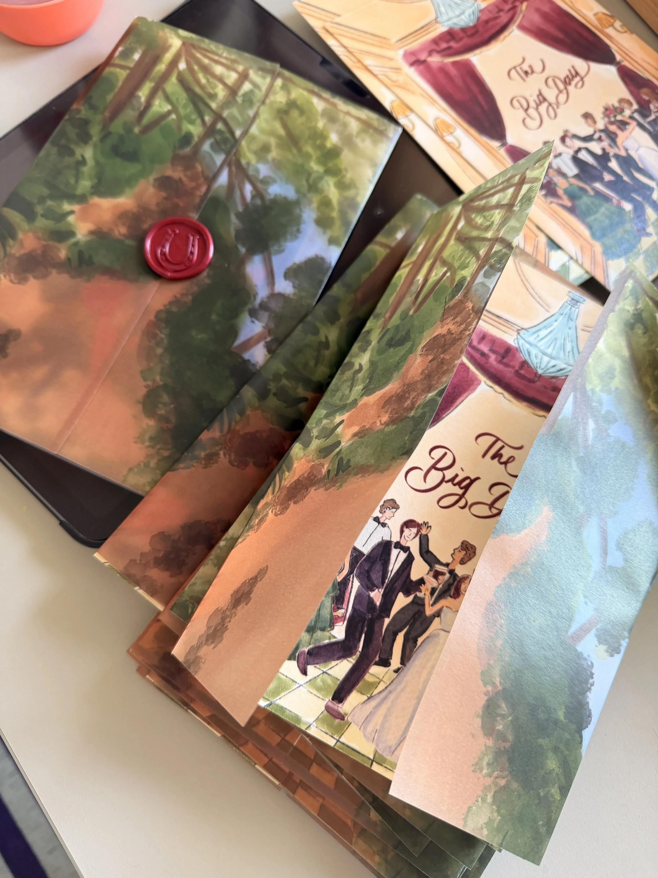 Bespoke gatefold wedding invitation designed for an Olivia Buckley International wedding”
