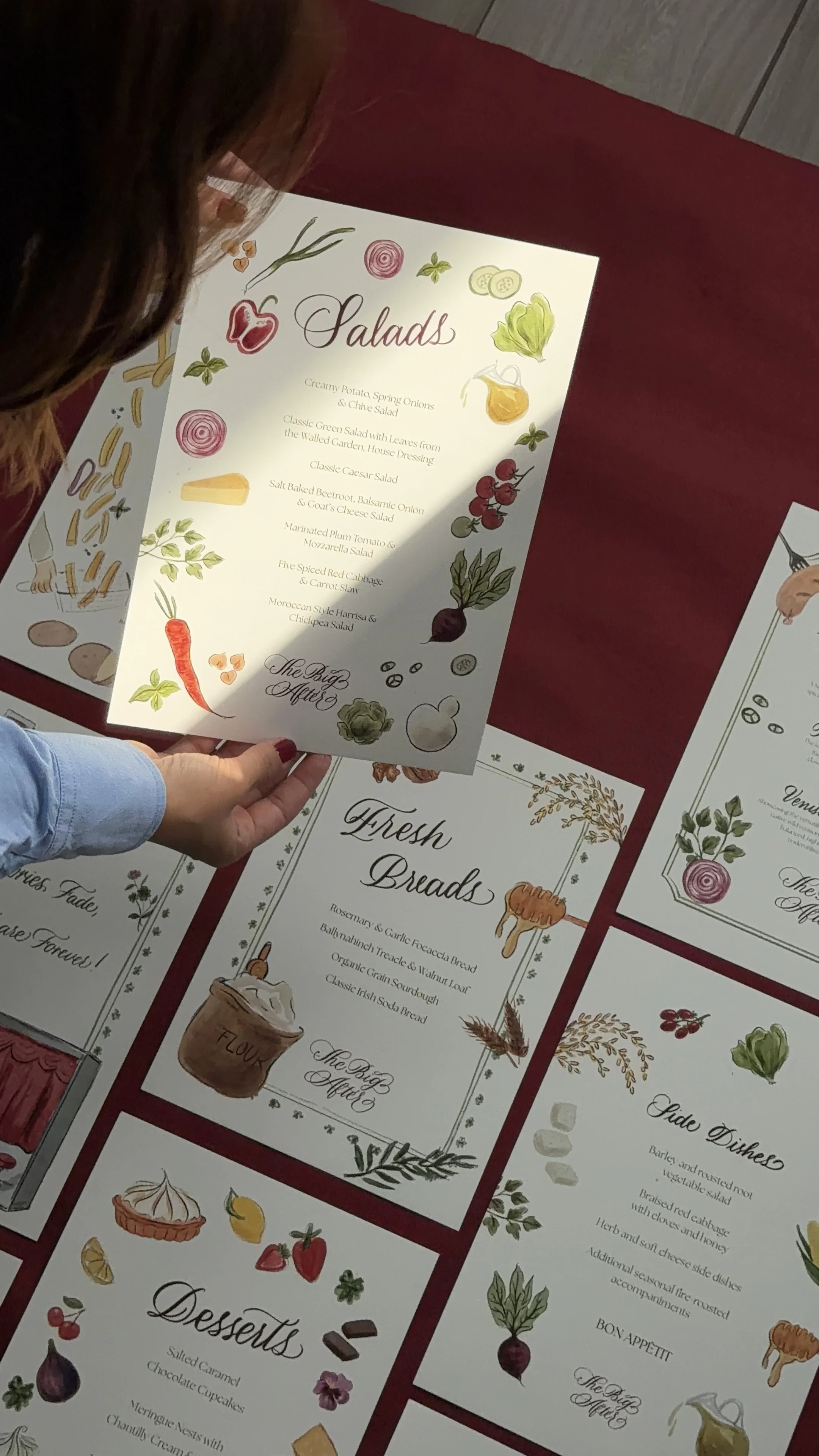 Bespoke wedding invitation with hand-painted details
