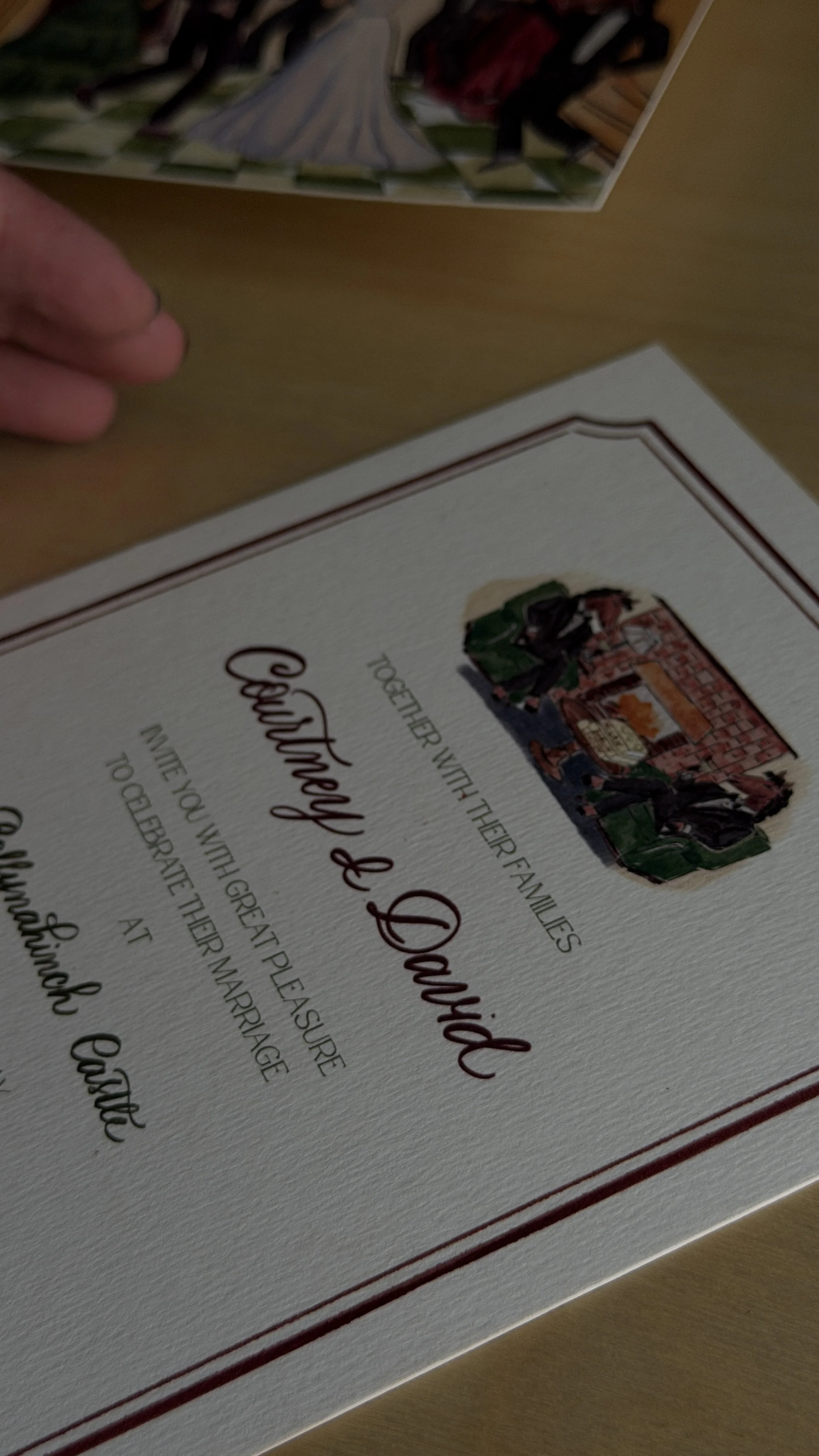 Irish wedding invitation detail - paper stock.