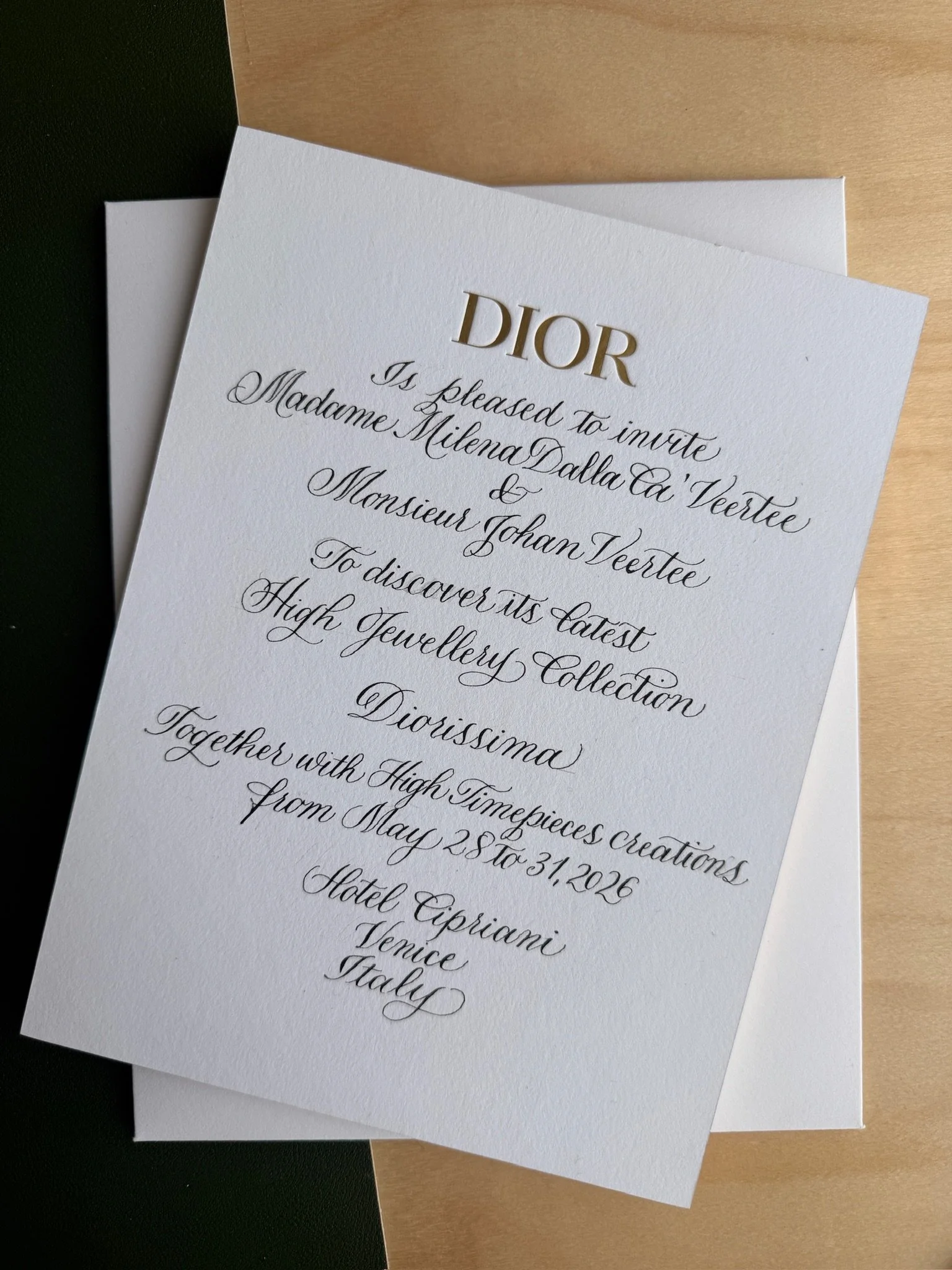 Dior PR work in the studio