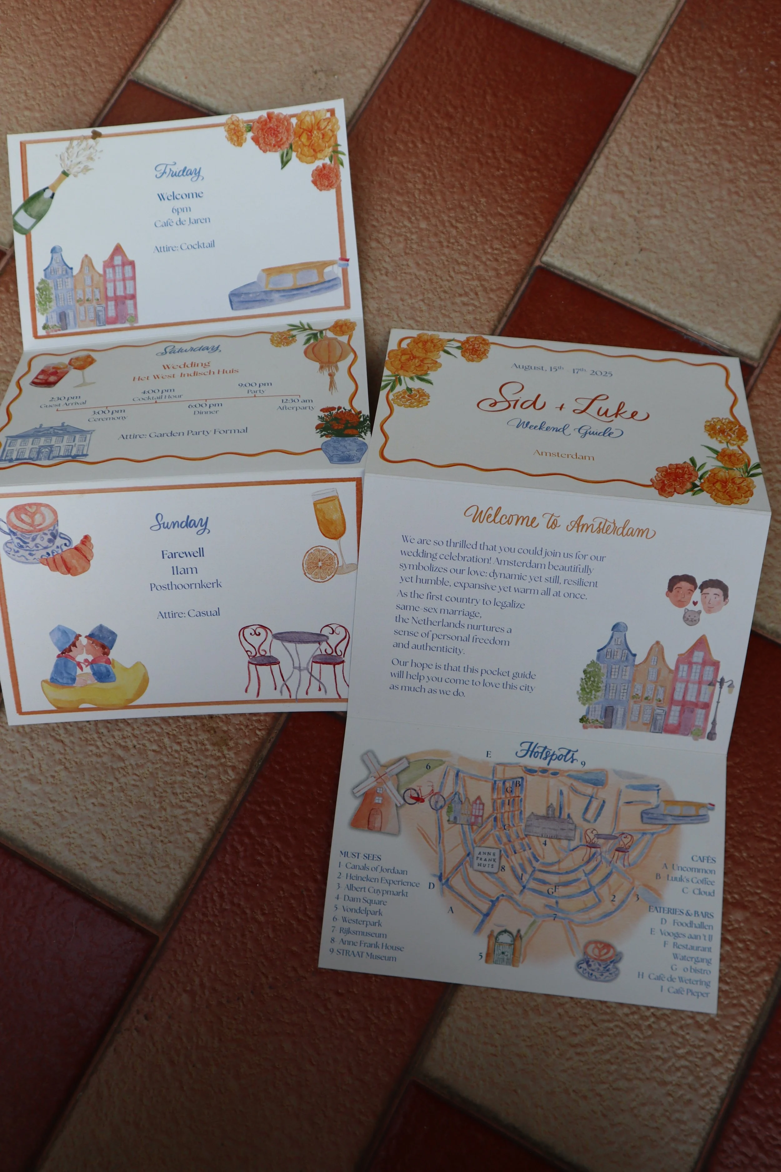 Wedding program fully bespoke by Gaia Amsterdam