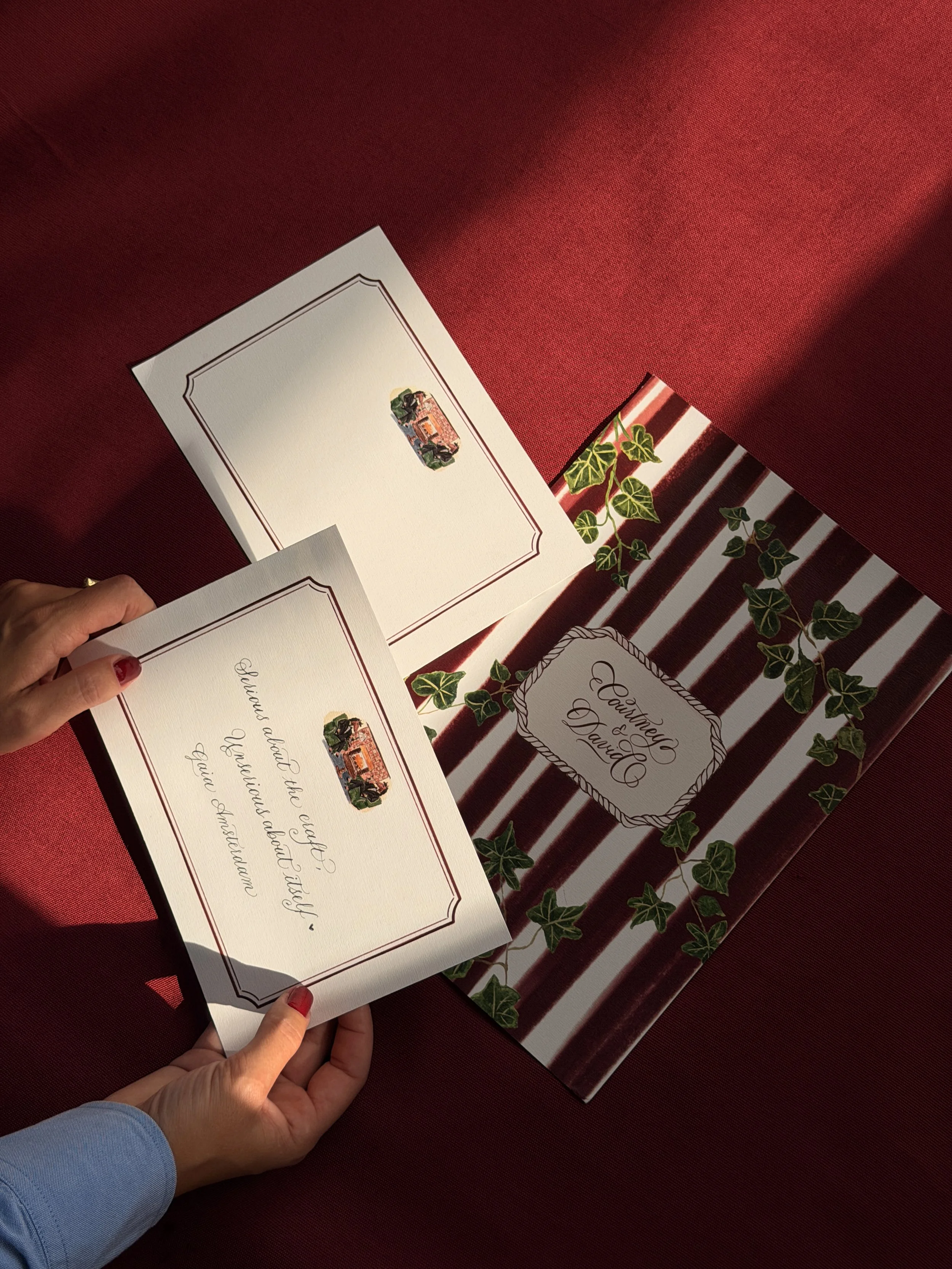 Bespoke illustrated details for a luxury wedding at Ballynahinch Castle