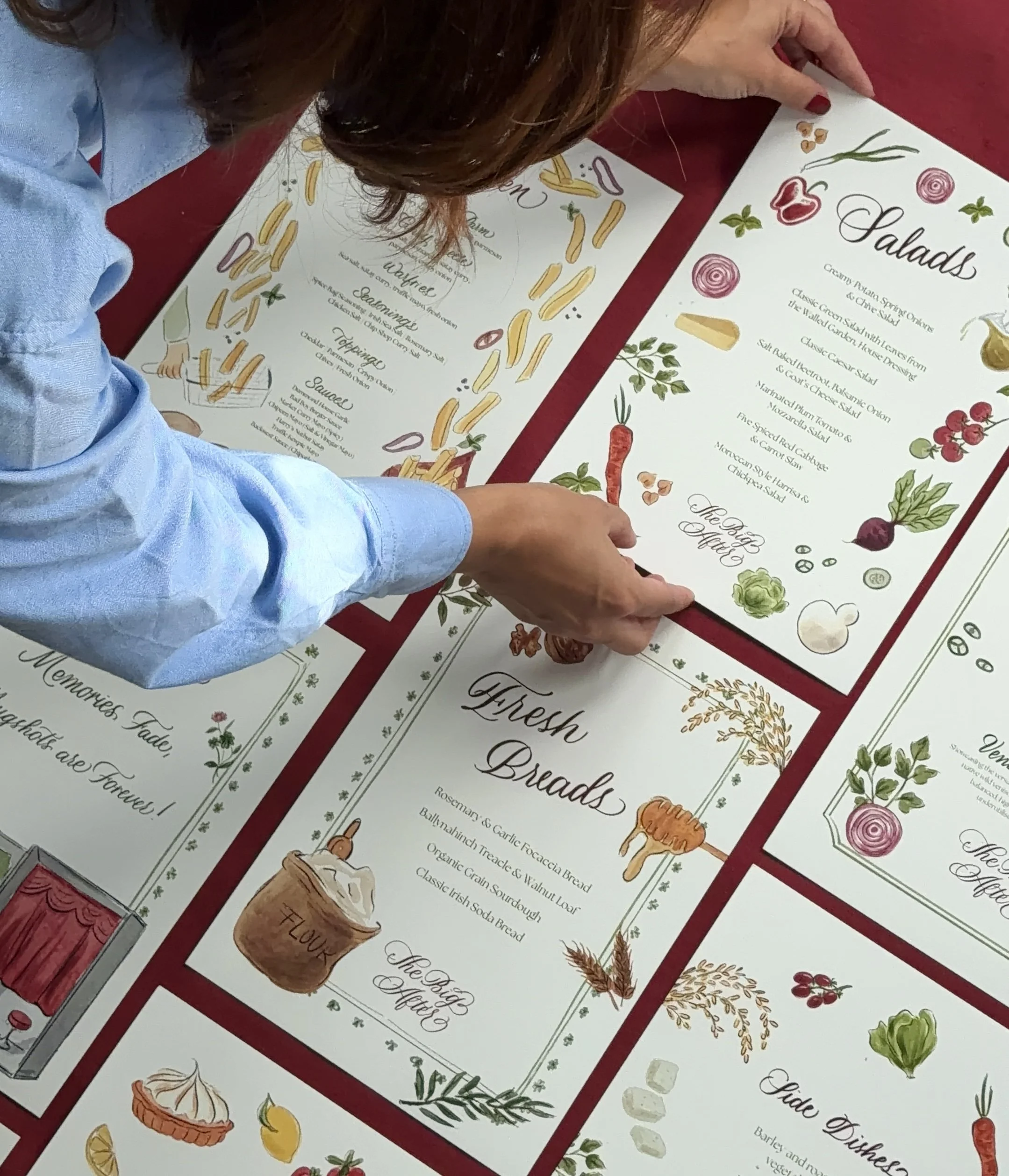 Custom-designed menus for a luxury Irish wedding