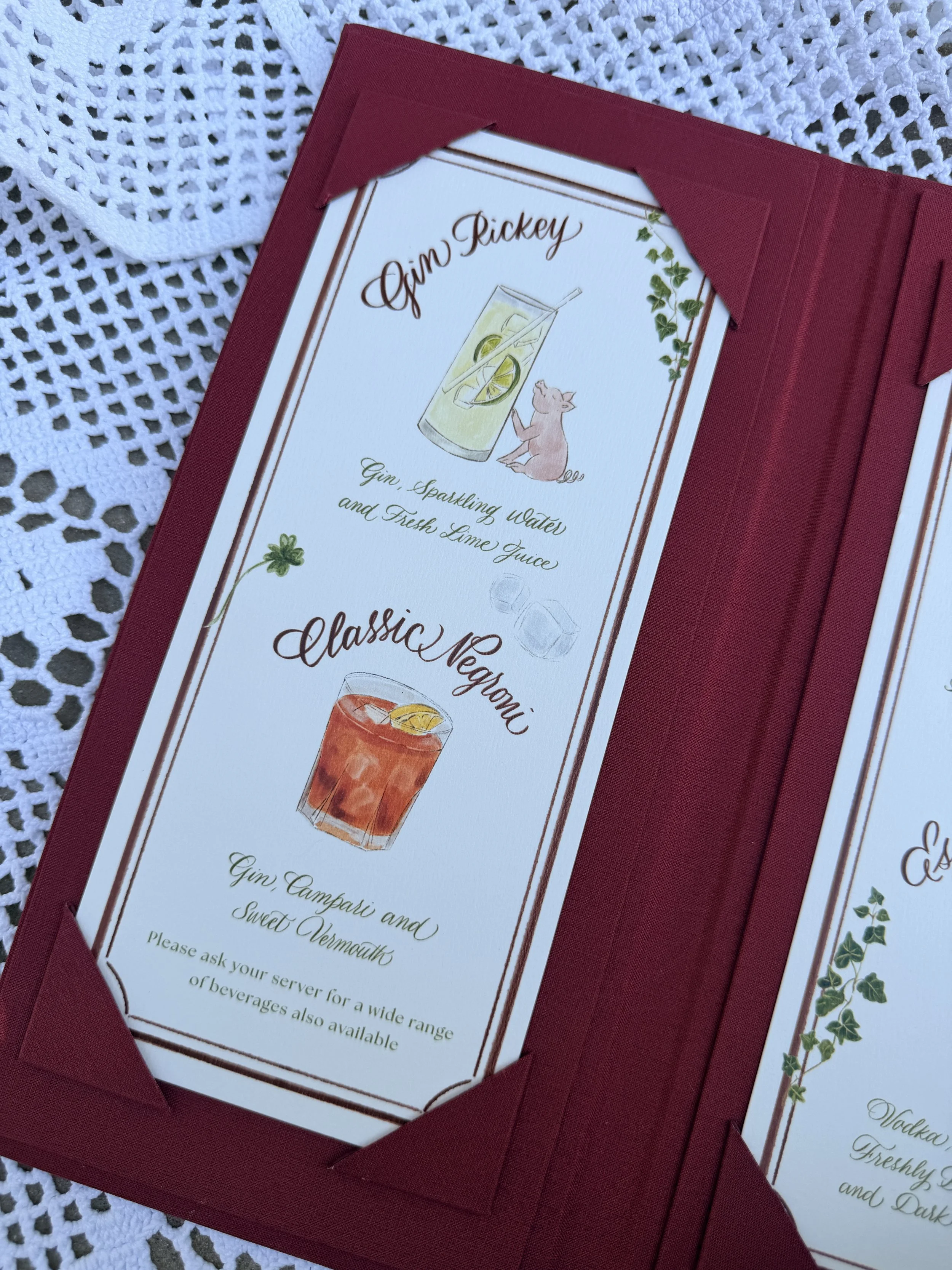 Fine details of a custom wedding invitation designed by Gaia Amsterdam