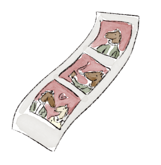 A three-panel comic strip featuring a dog, with the dog in various poses, on a pink background.