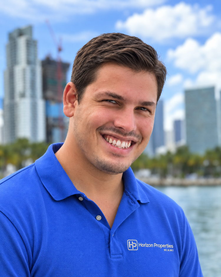 André Almeida, founder of Horizon Properties, wearing a blue company polo