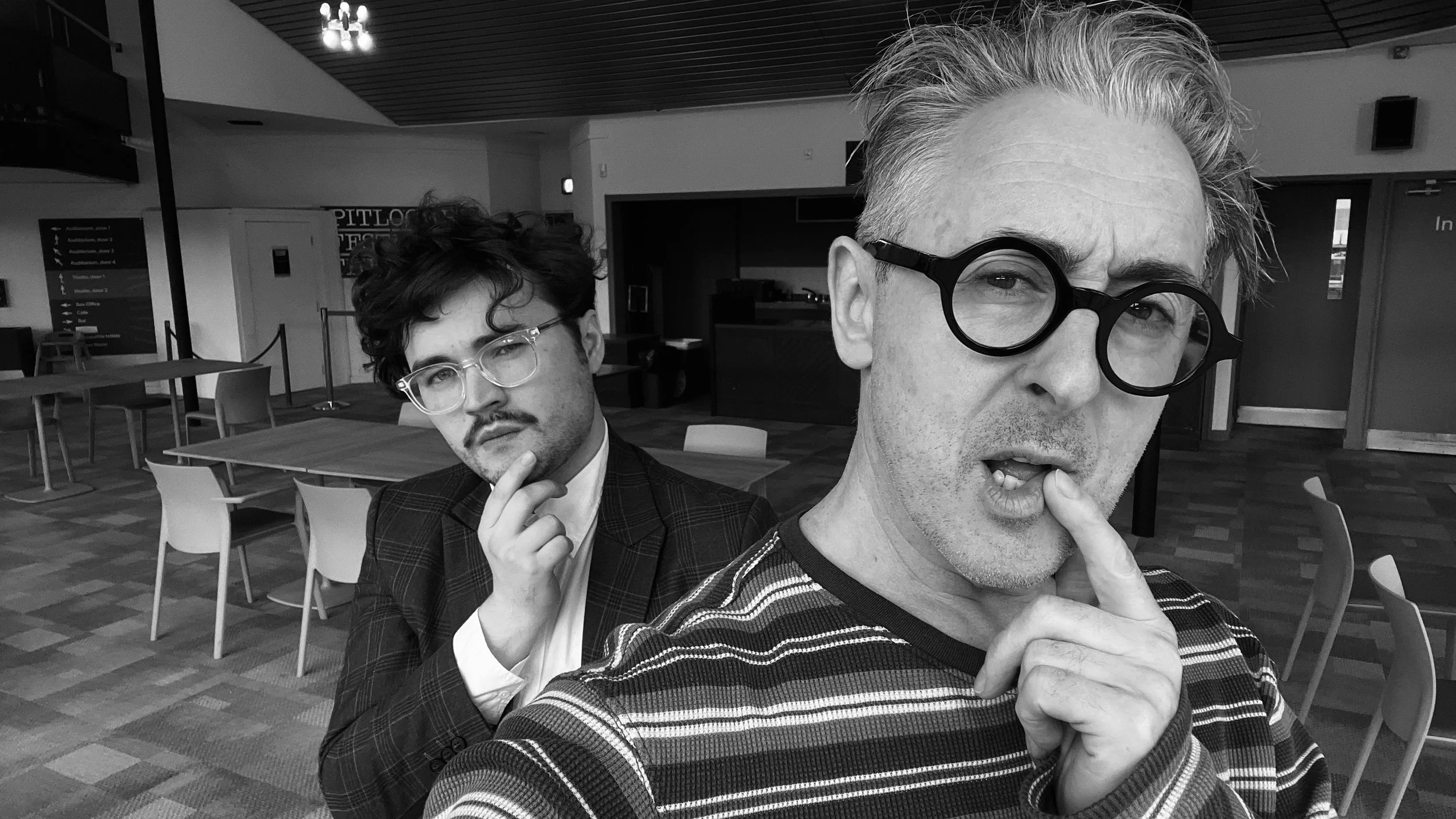Selfie of Eden McIntyre and Alan Cumming at Pitlochry Festival Theatre