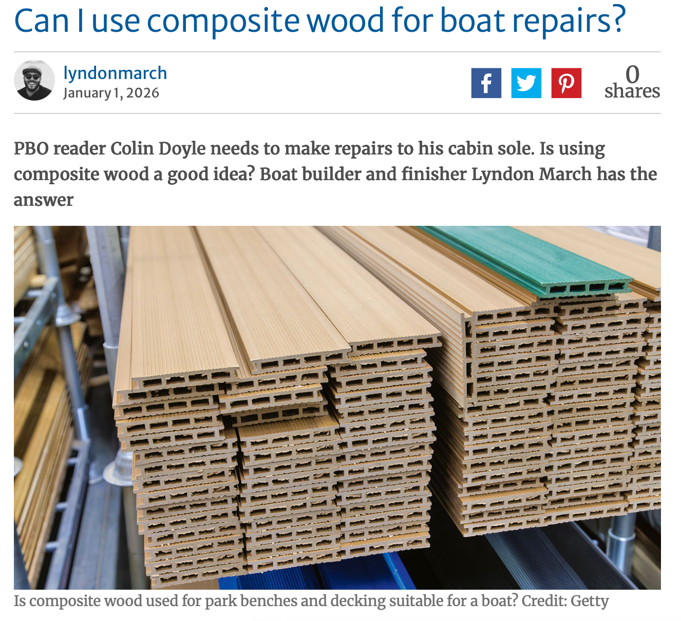 Practical Boat Owner - Readers Questions