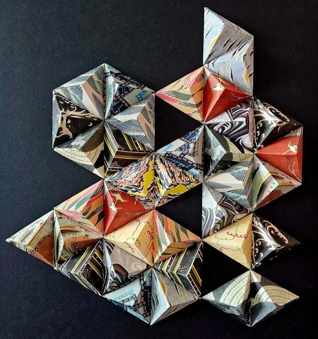 There's a Pony In There· 2024 · Hand-folded artisan paper on paper · 16 x 20 x 4 in · Private Collection