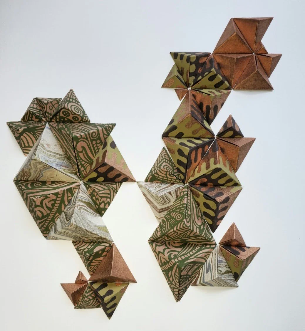 Jardin en hiver · 2024 · Hand-folded artisan paper on paper · 16 x 20 x 4 in · Available