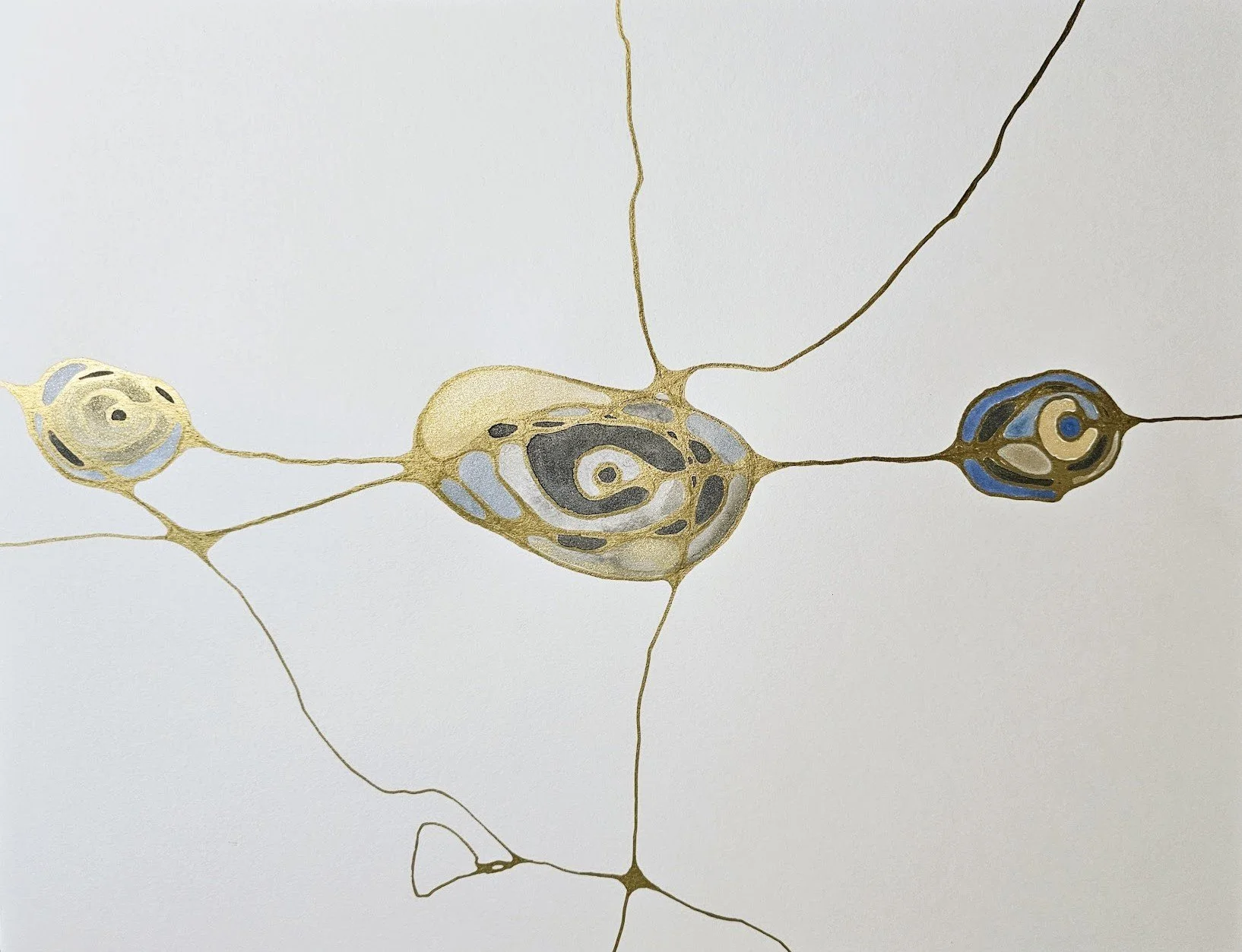 Neurographic 021 · Watercolor and ink on paper · 11 × 14 in · 2024 · Available