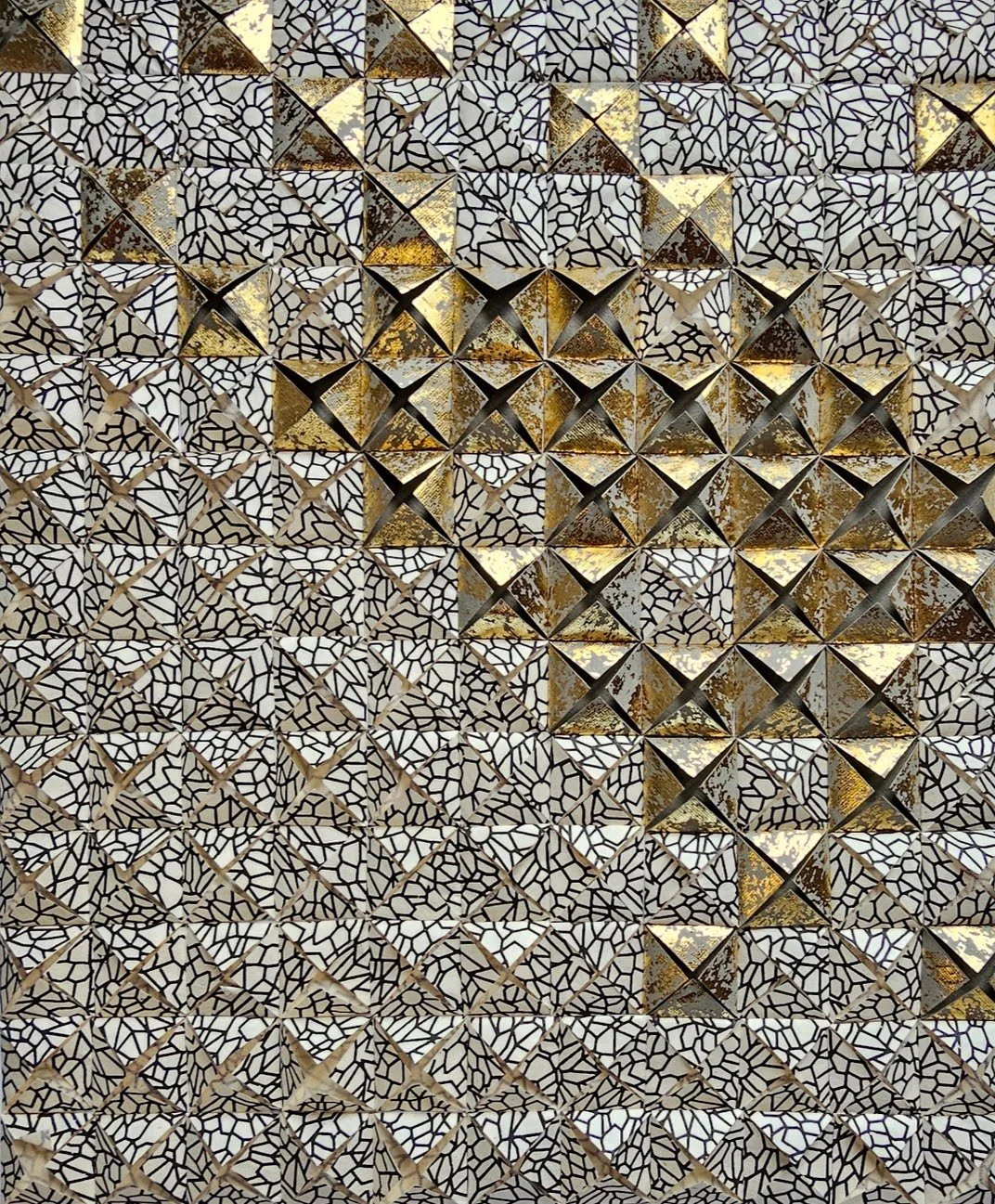 The High Notes · 
Hand-folded artisan paper assemblage · 18 × 24 in · 2026 · Available