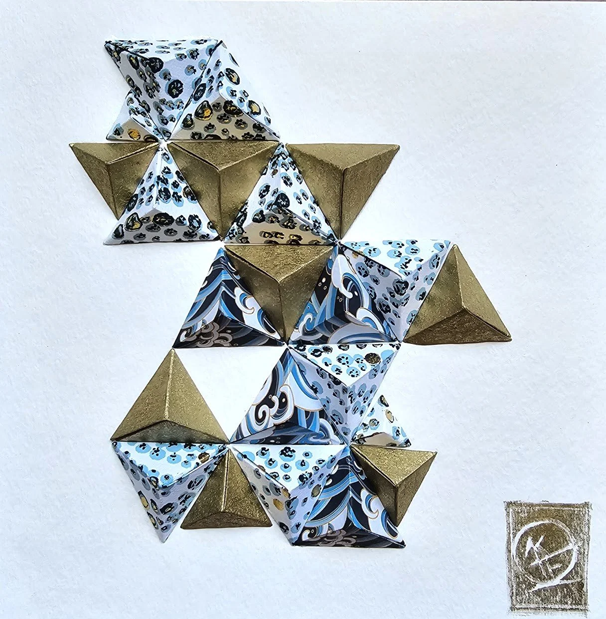 Down by the Sea · 2024 · Hand-folded artisan paper on paper · 11 x 14 x 3 in · Private Collection