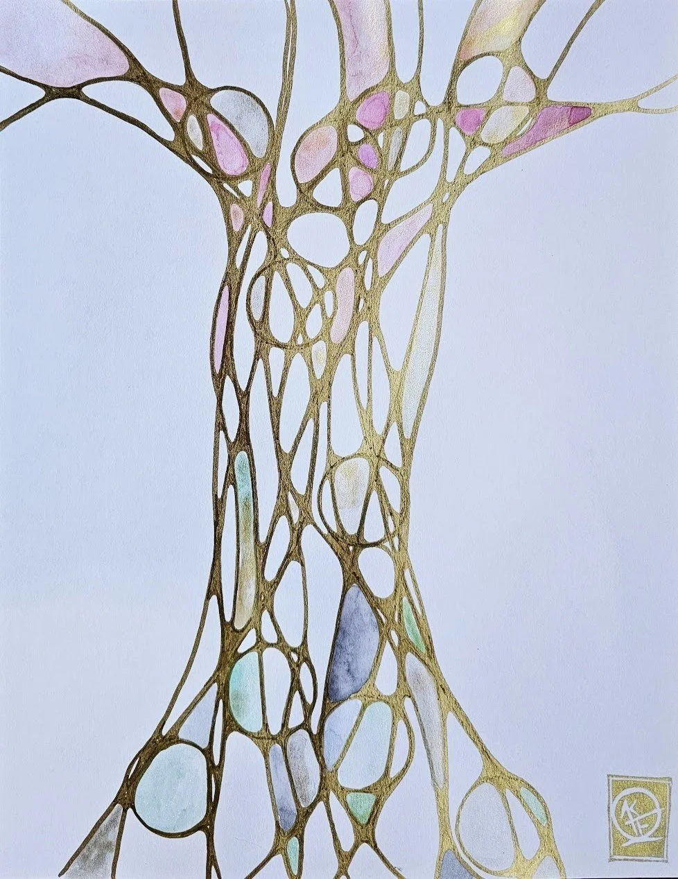 Neurographic 013 · Watercolor and ink on paper · 11 x 14 in · 2025 · Private Collection