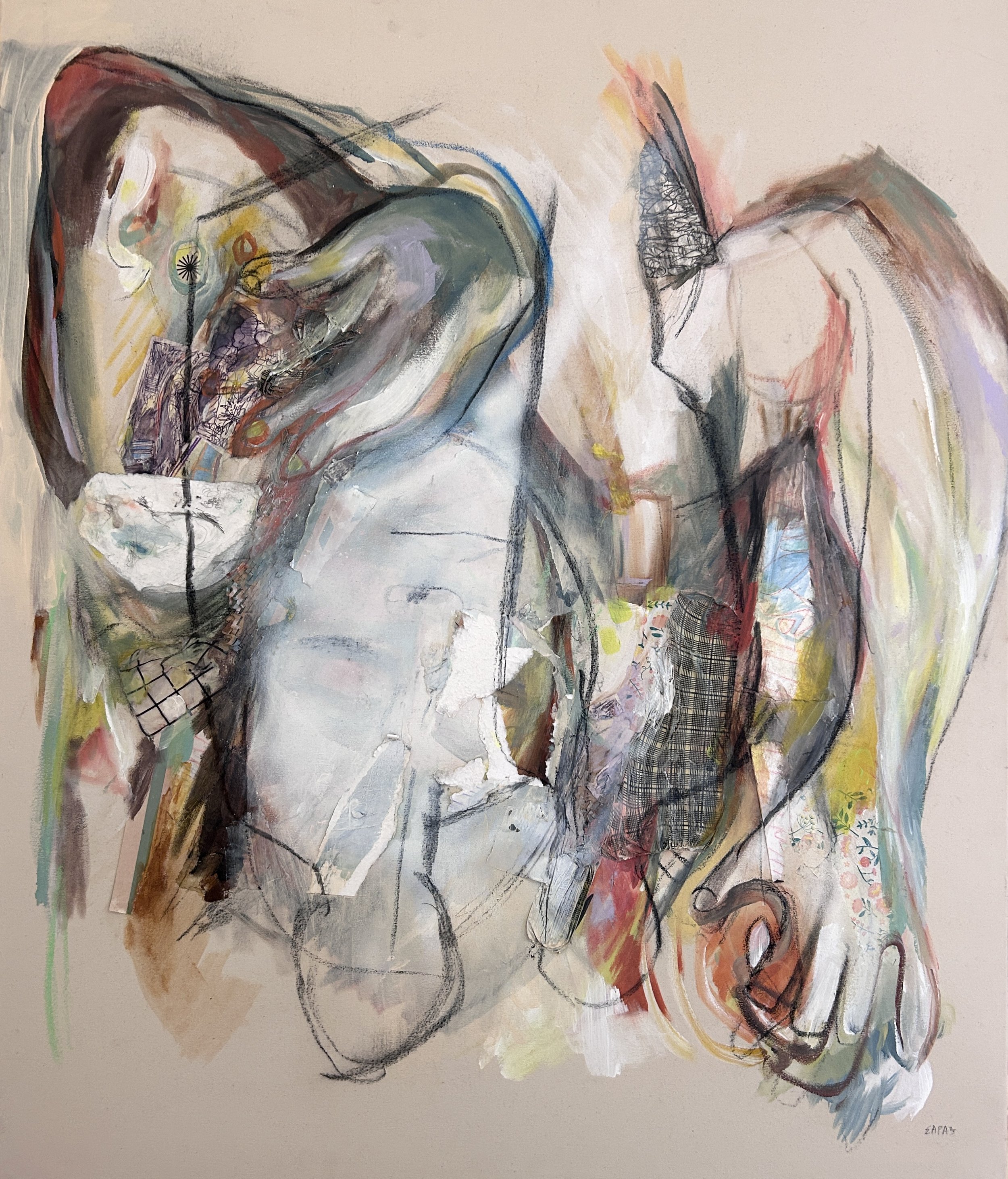 "Loving" Mixed media on canvas, 84 x 98 cm, 2026.