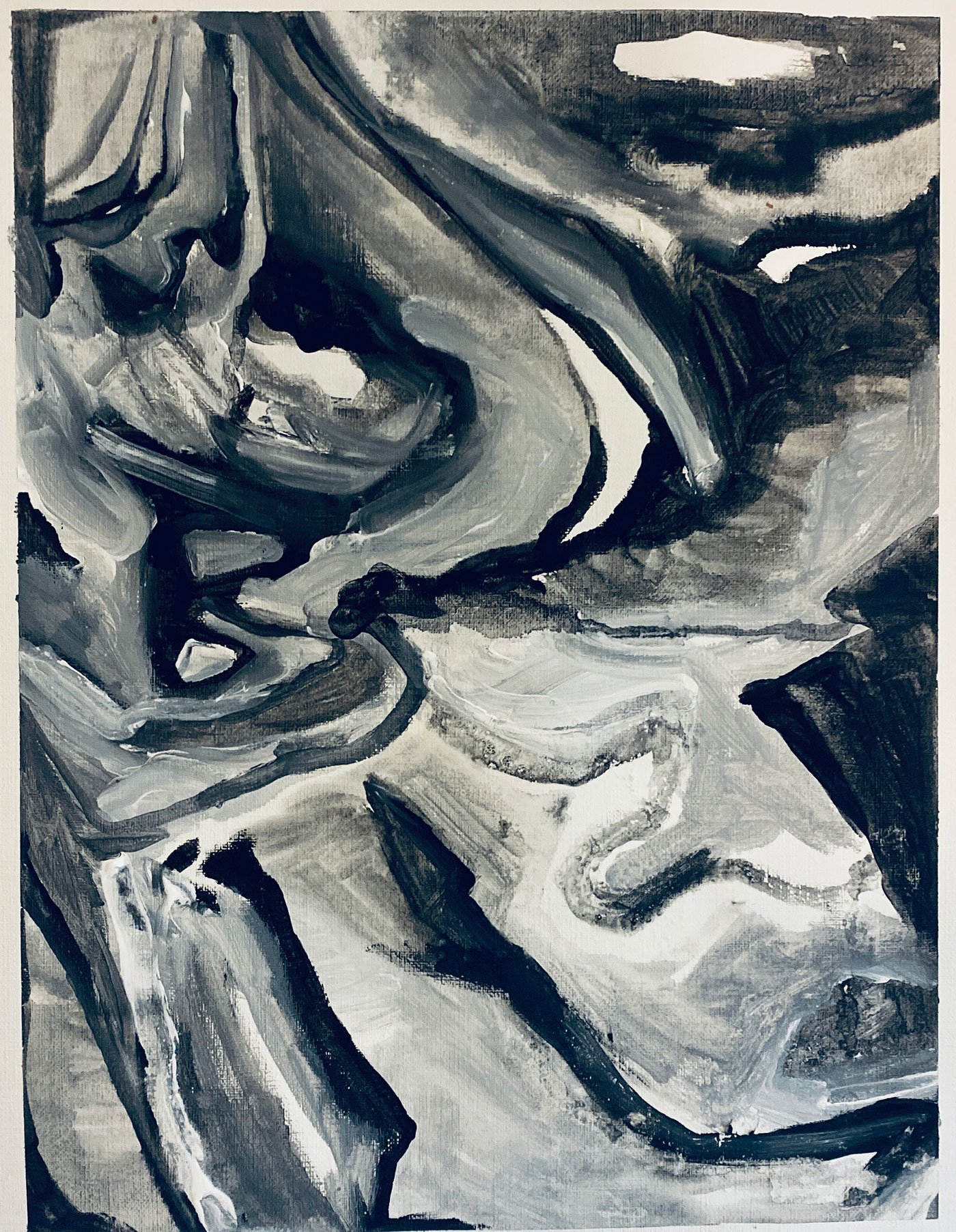 "The River" Acrylic on paper, 34 x 27 cm
